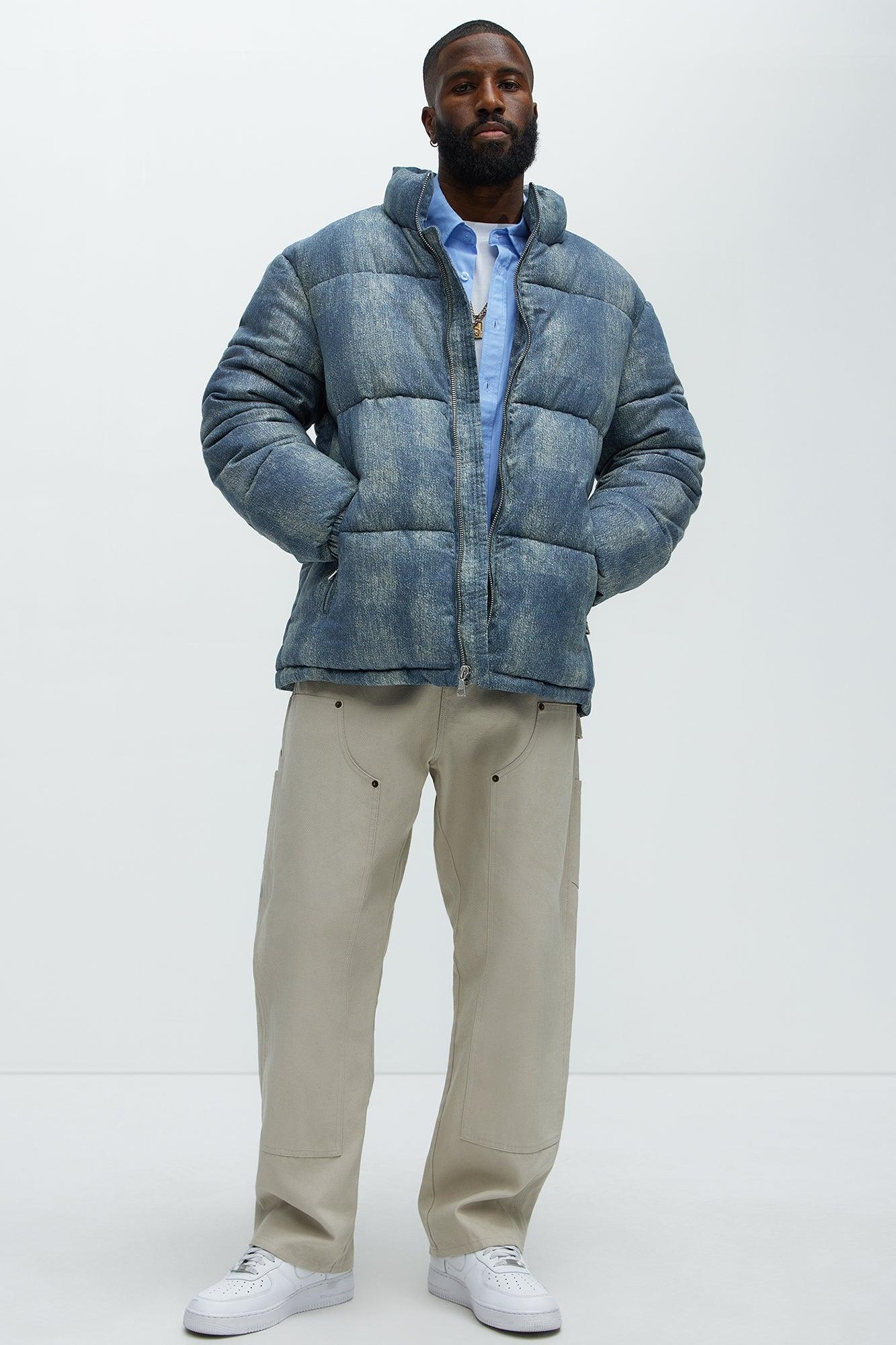 Inwood Printed Denim Puffer - Blue/combo Male Product Image