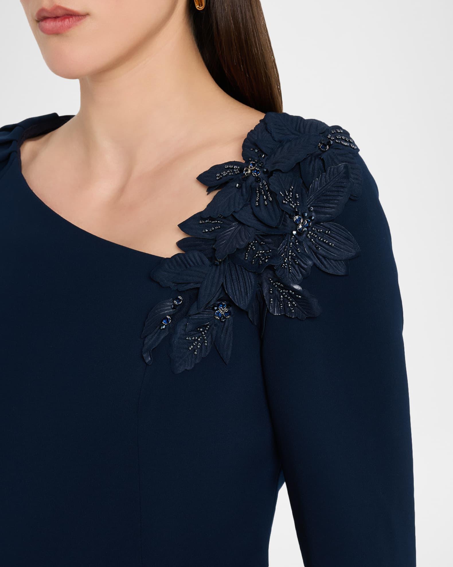 Cape-Sleeve Crepe Midi Dress Product Image