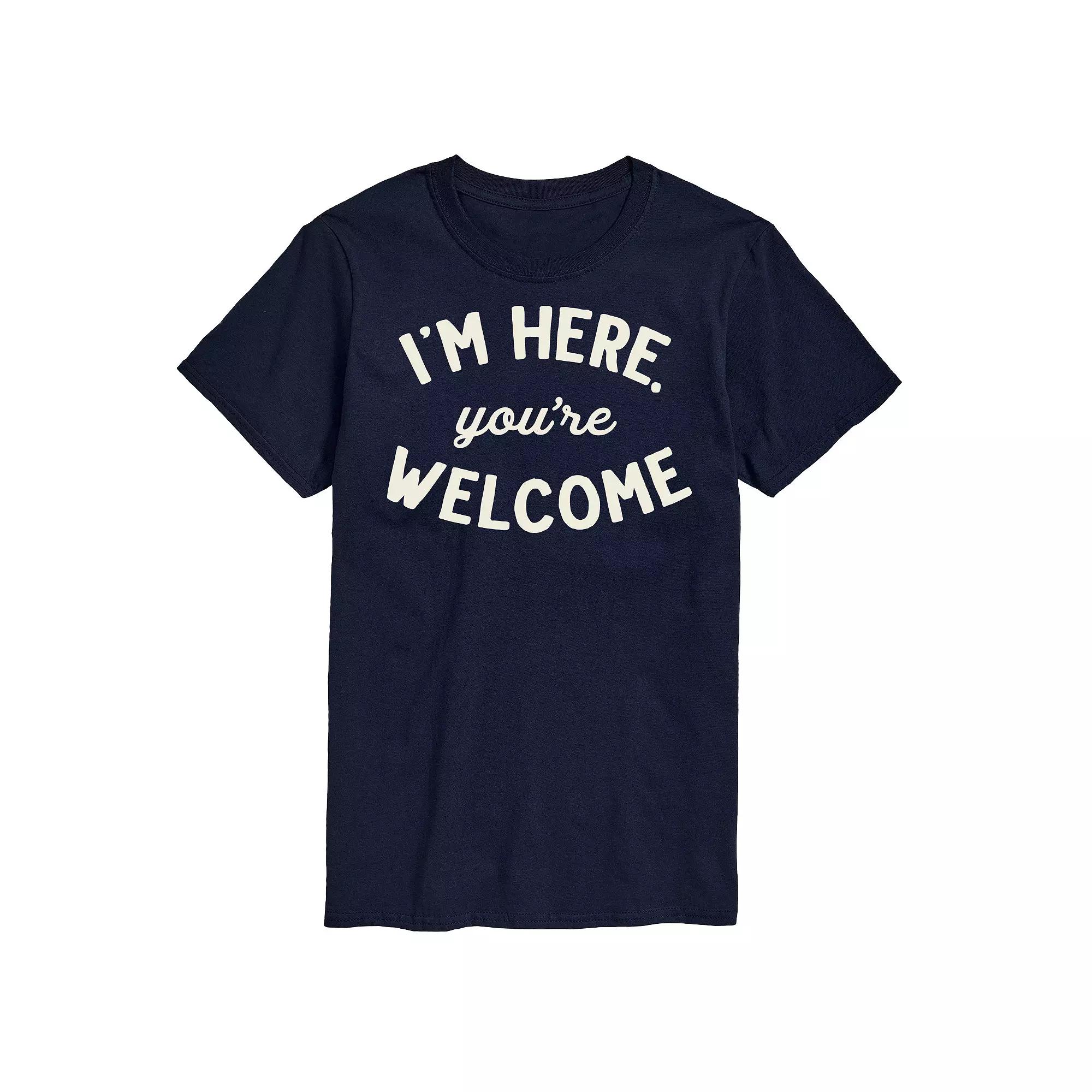 Big & Tall "Im Here You're Welcome" Graphic Tee, Men's,  Product Image