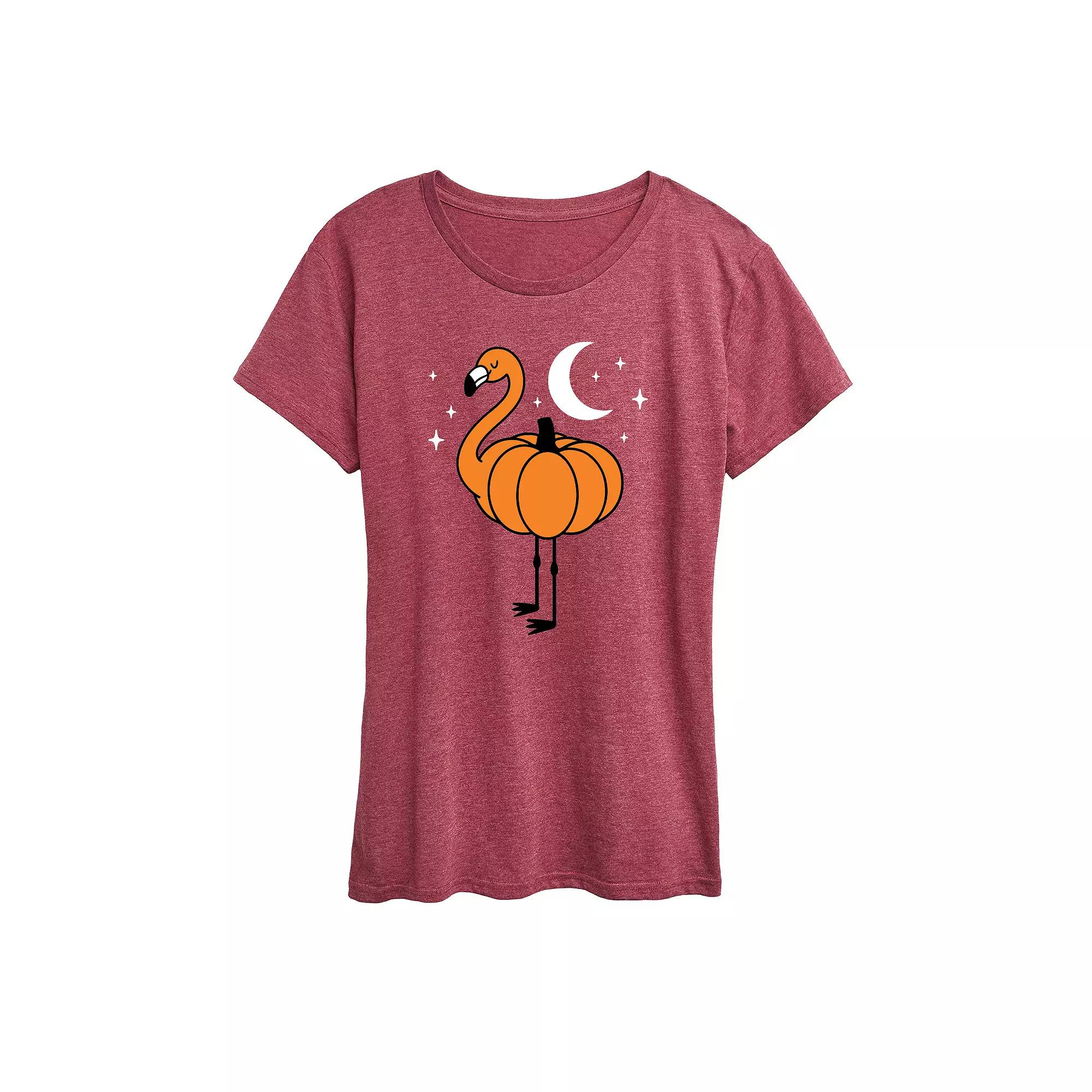 Women's Pumpkin Flamingo Graphic Tee,  Product Image