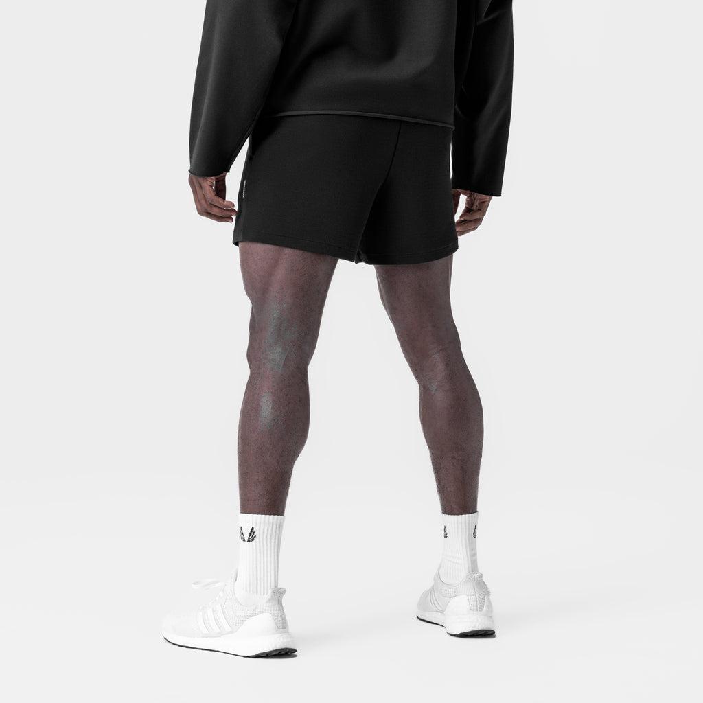 0954. Waffle Knit Sweat Short - Black Male Product Image