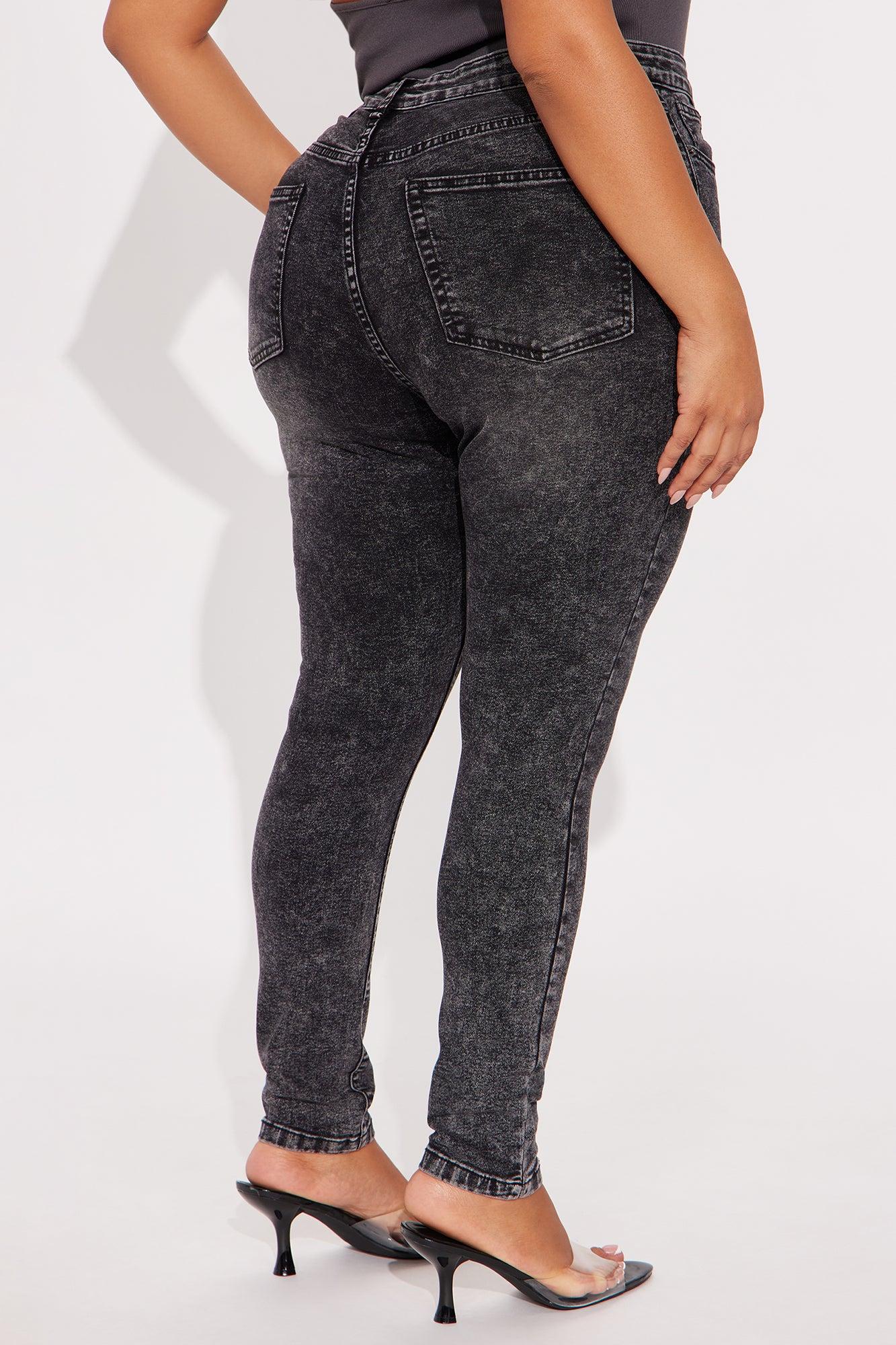 In The Black Skinny Jeans - Acid Wash Black Female Product Image