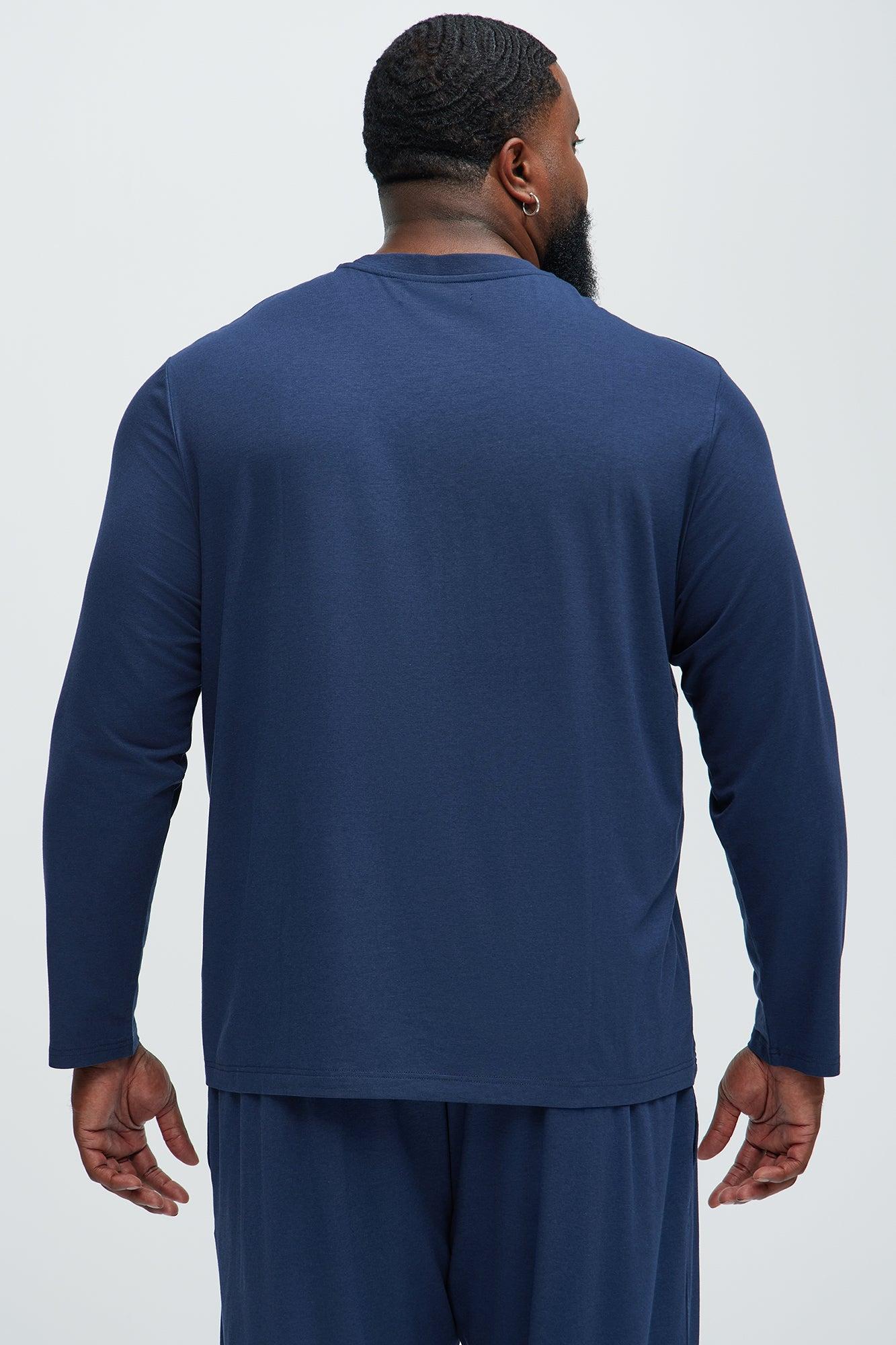 Essential Modal Lounge Long Sleeve Tee - Navy Product Image
