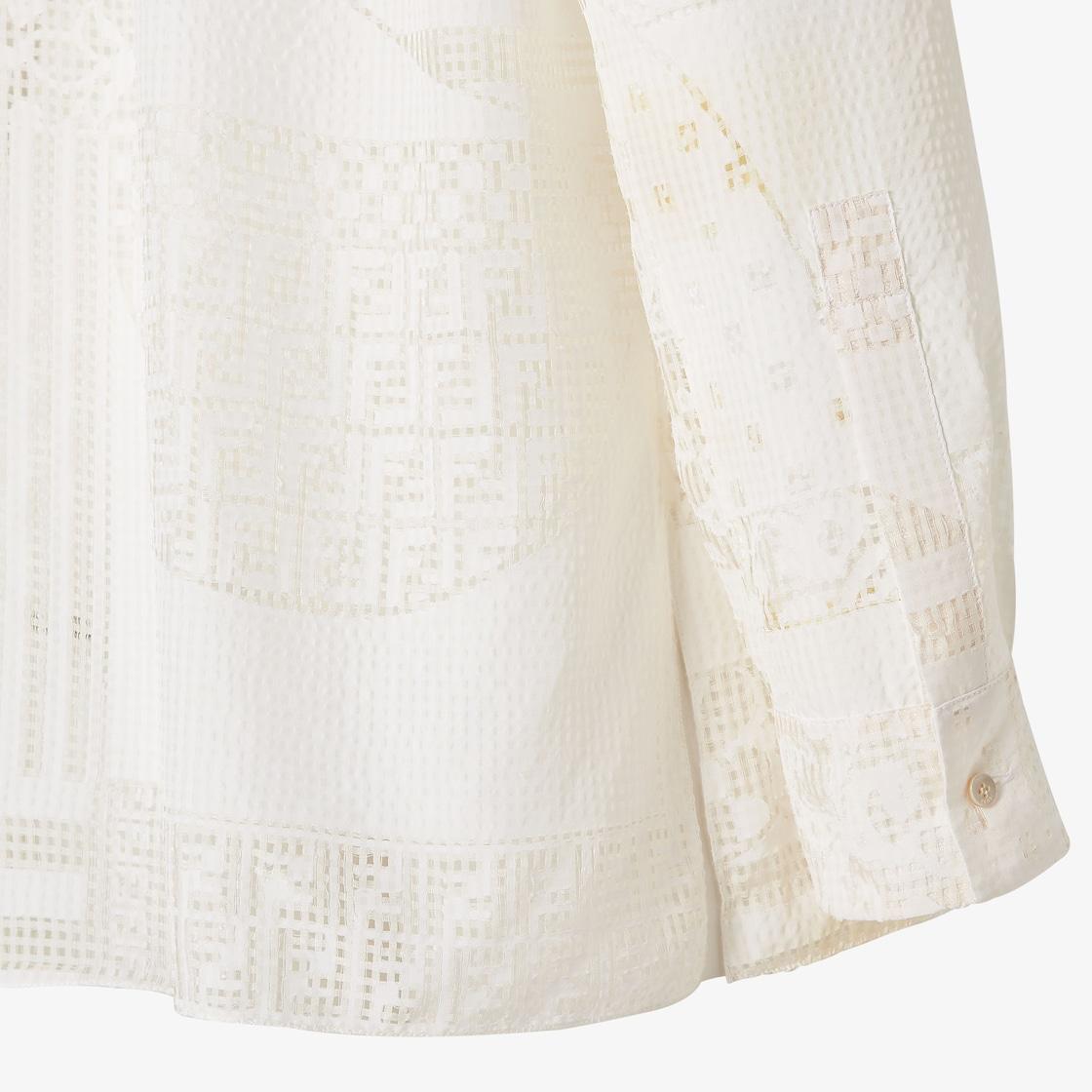 ShirtWhite viscose and silk burnout shirt Product Image