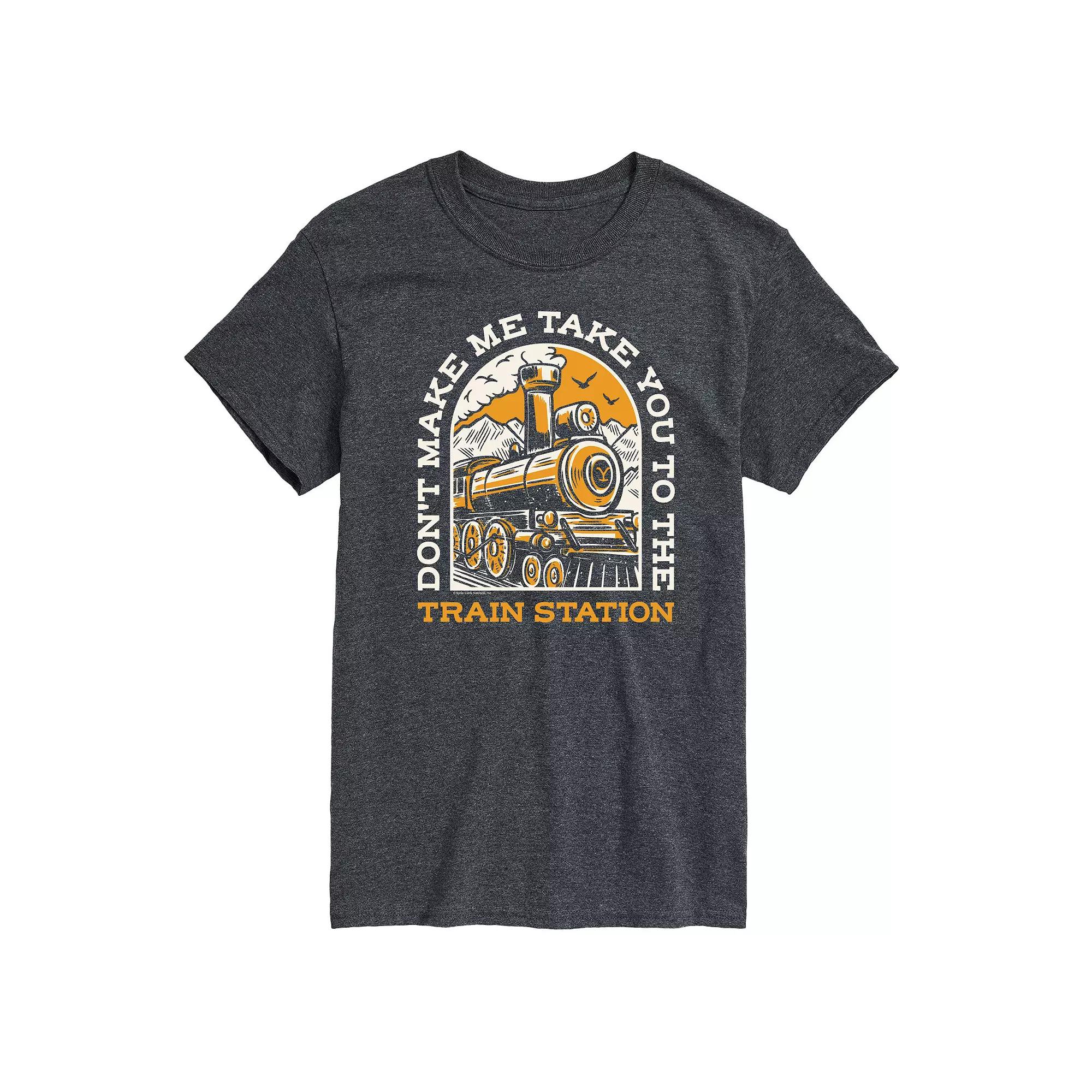 Big & Tall Yellowstone Train Station Graphic Tee, Men's,  Product Image