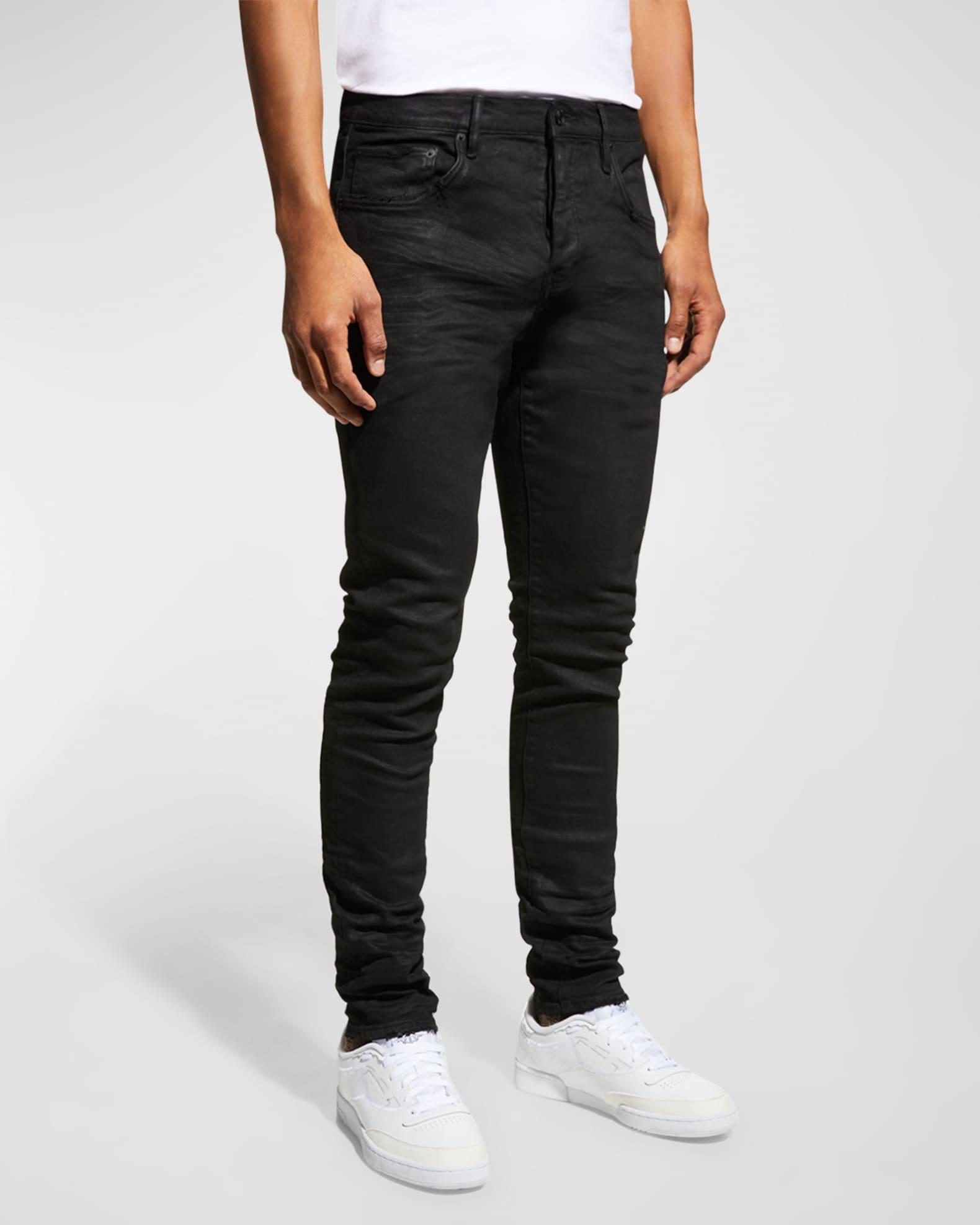 Men's P001 Black Resin Skinny Jeans Product Image
