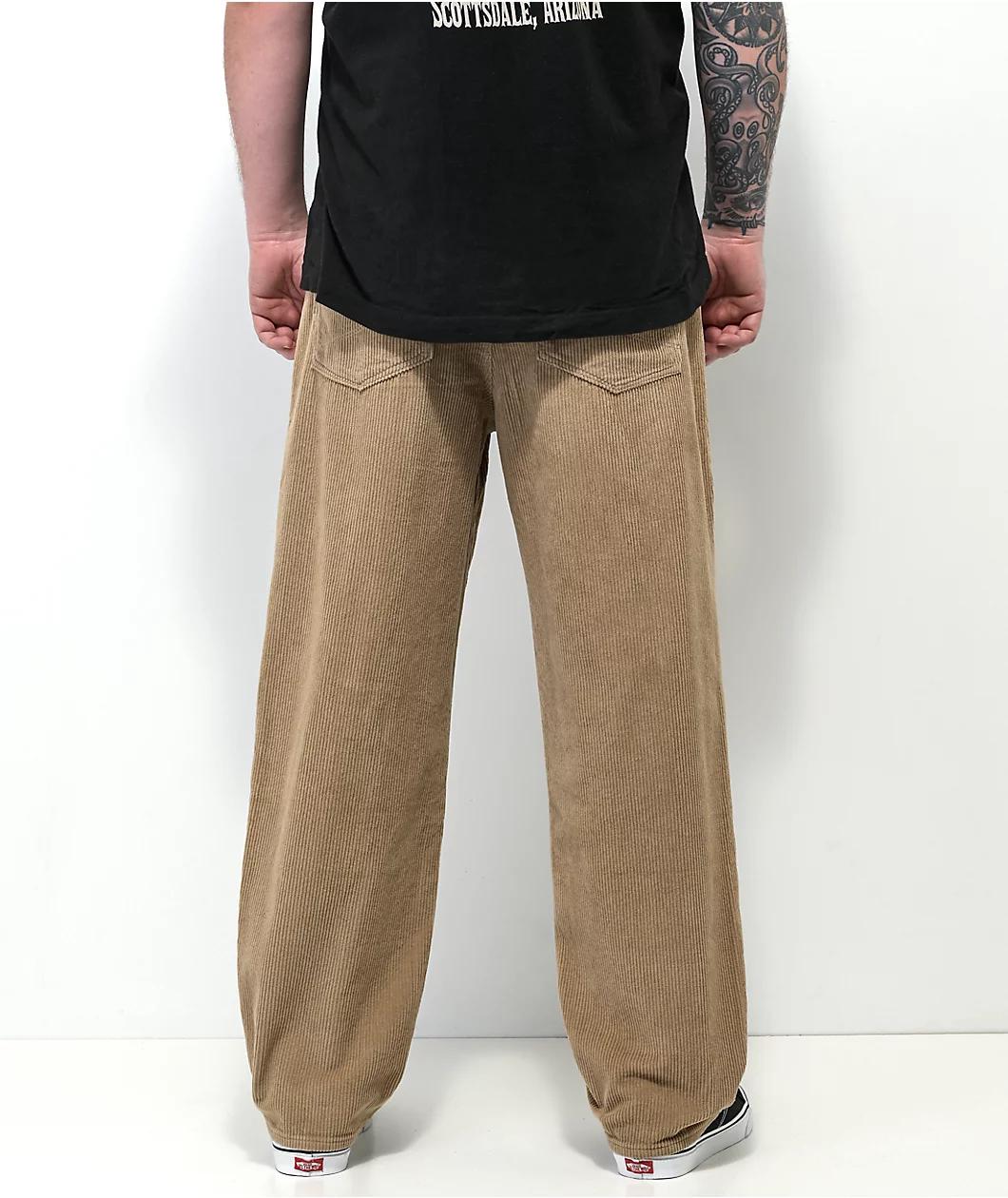 Empyre Khaki Corduroy Loose Fit Skate Pants Product Image