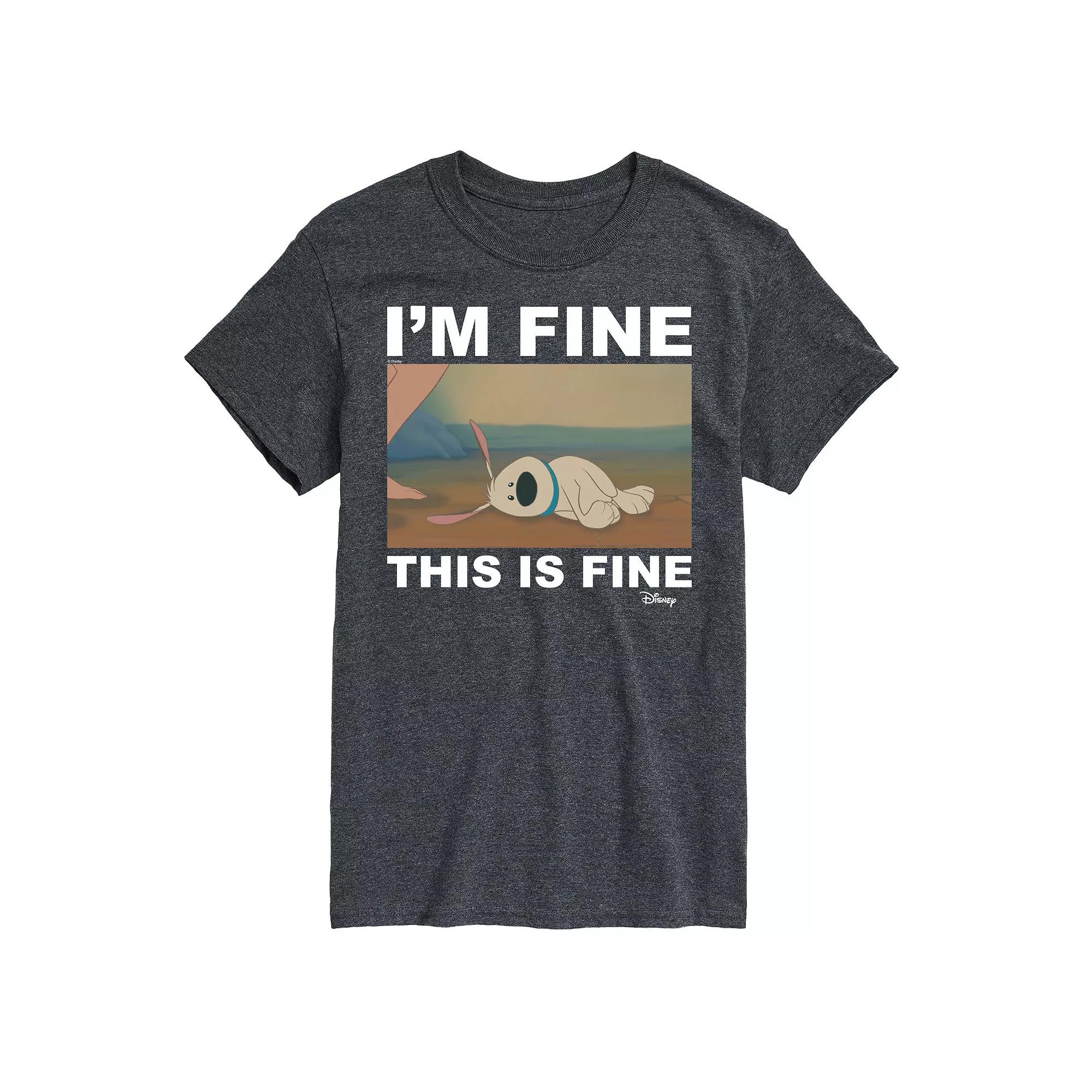 Disney Princess Big & Tall I'm Fine This Is Fine Graphic Tee, Men's,  Product Image