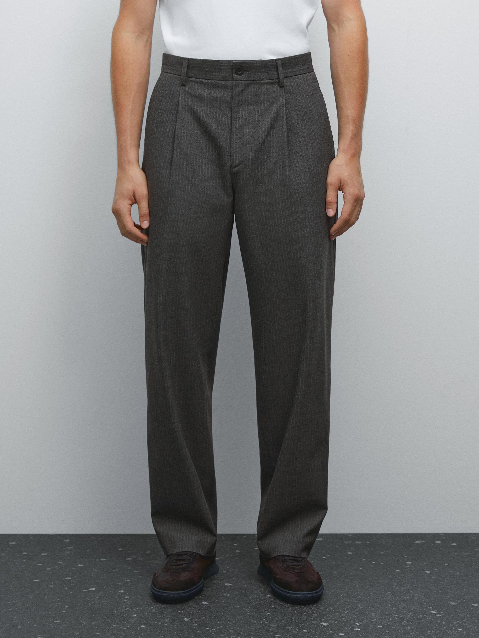 Relaxed fit pinstripe trousers Product Image