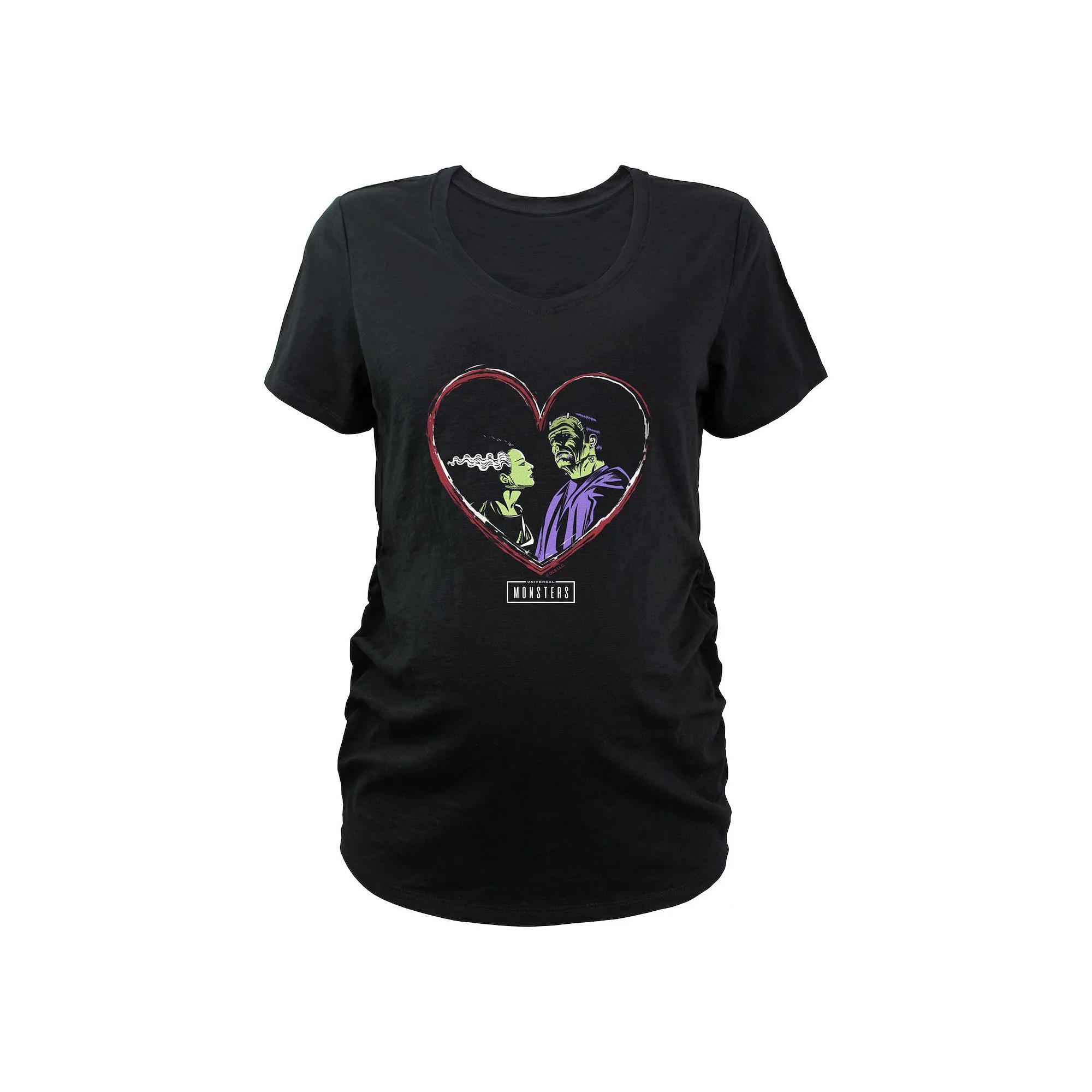 Maternity Universal Monsters Love Graphic Tee, Women's, Size: Medium-Mat, Black Product Image
