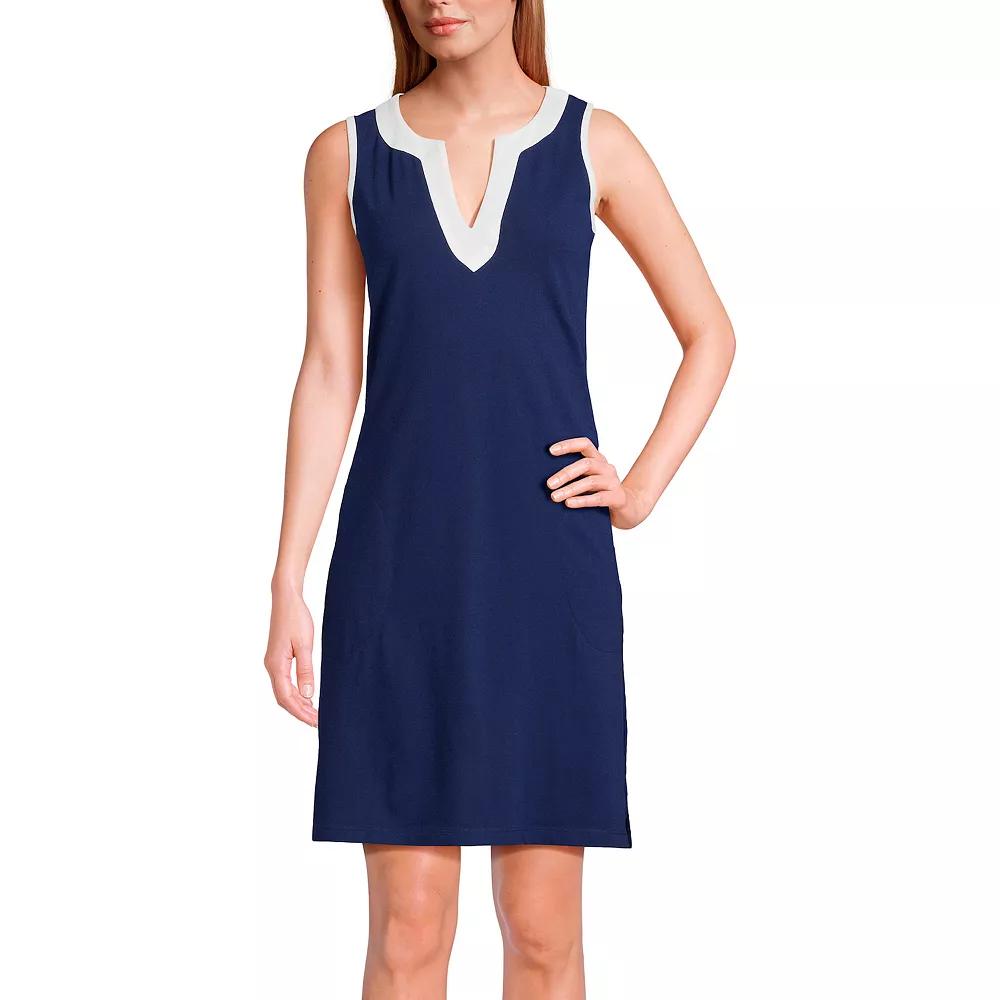 Women's Lands' End Splitneck Swim Cover-Up Dress,  Product Image