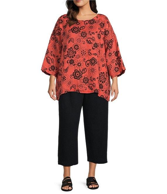 Bryn Walker Plus Cas Gauze Elastic Waist Wide Leg Cop Pants Product Image