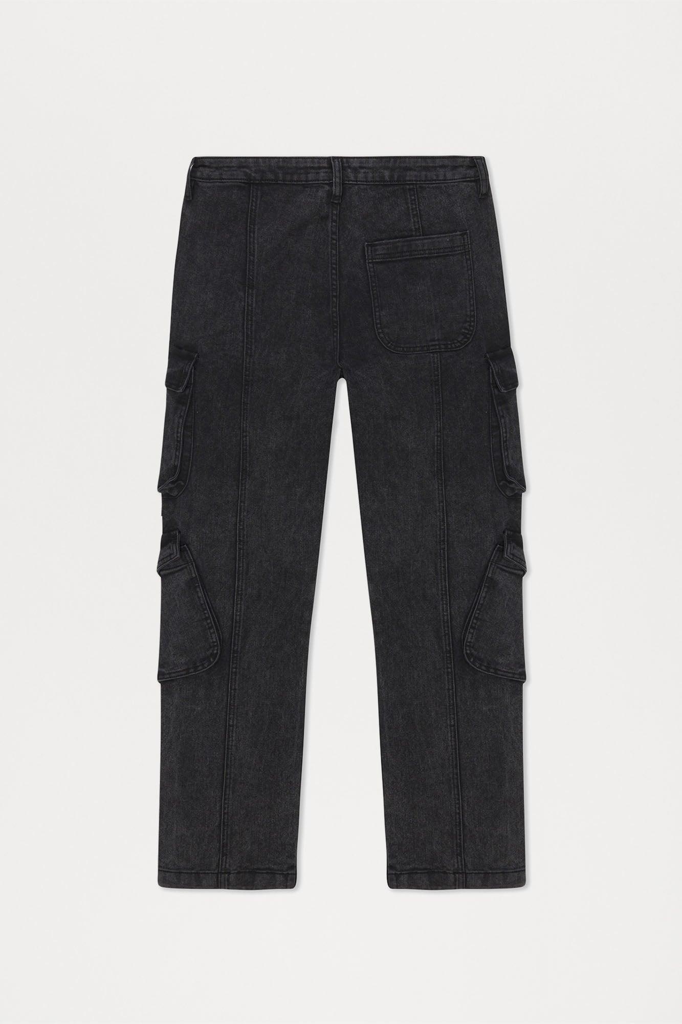 Black Jack Mike Straight Cargo Jeans - Black Wash Product Image