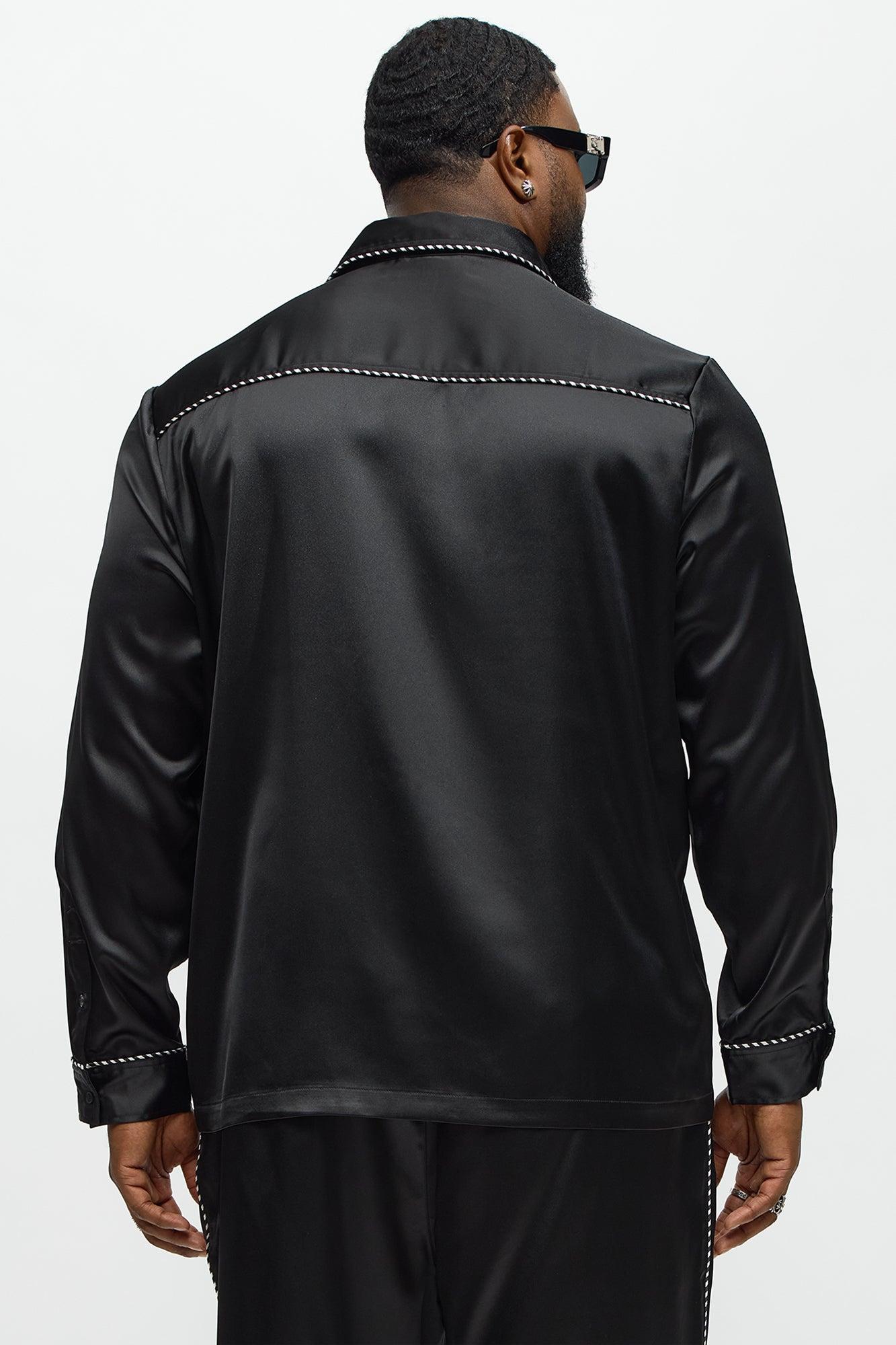 Luxe Button Up Shirt - Black Male Product Image