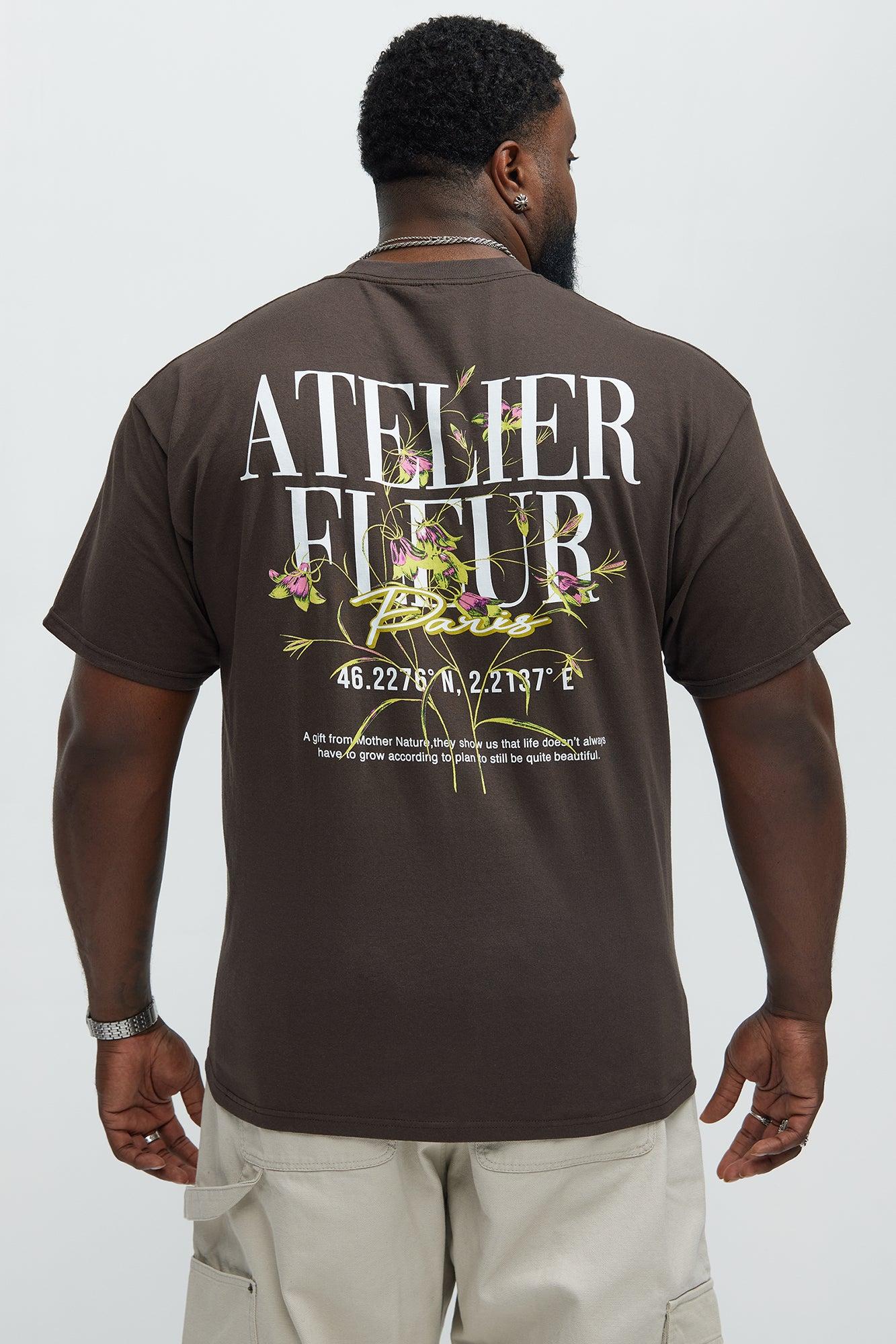 Atelier Fleur Paris Timeless Short Sleeve Tee - Brown Product Image