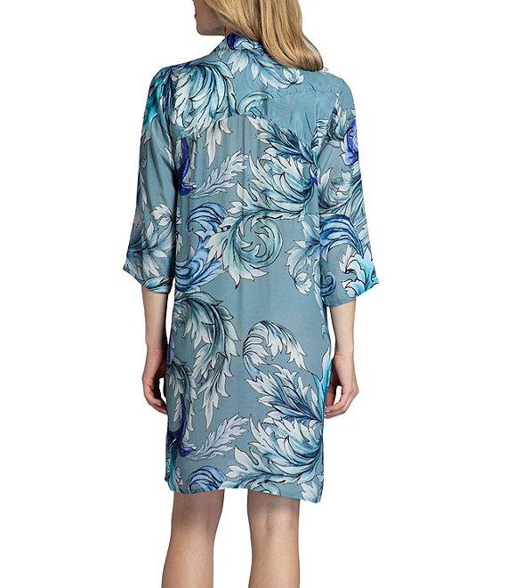APNY Botanical Point Collar 3/4 Sleeve Shirt Dress Product Image