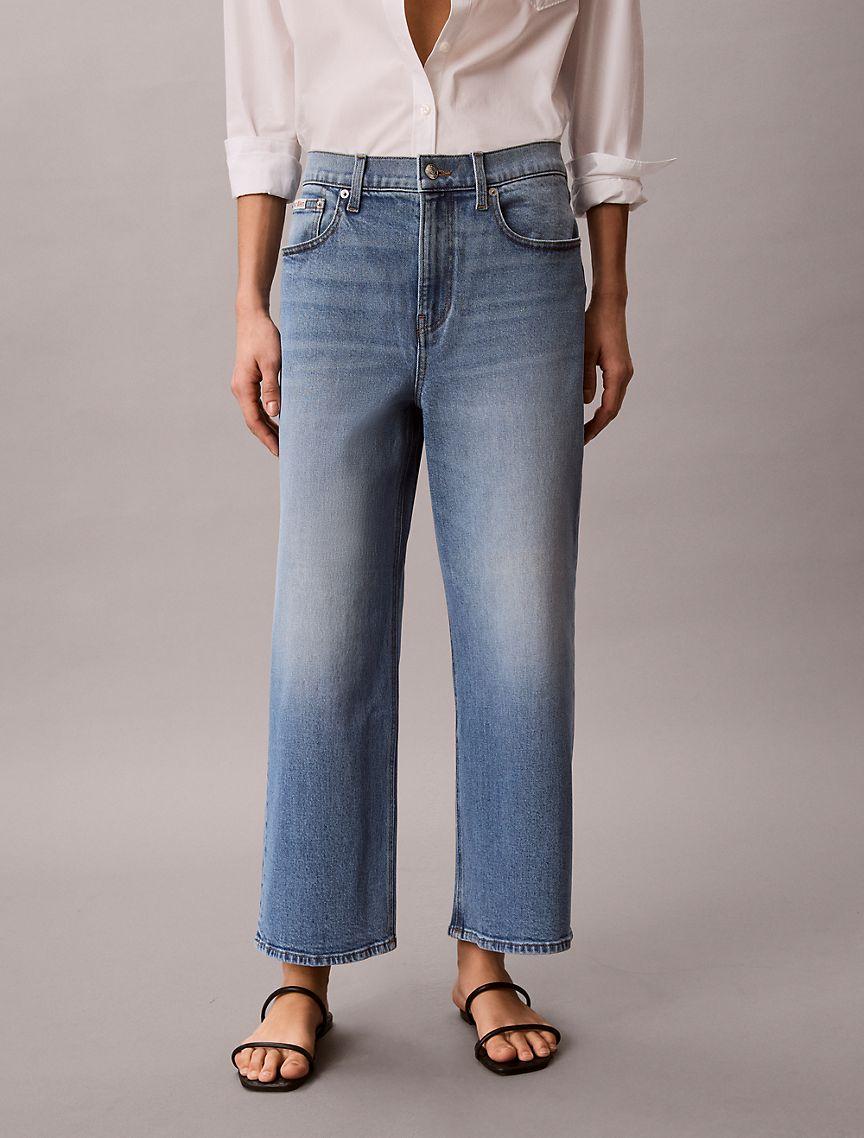 Cropped Wide Leg Jeans Product Image