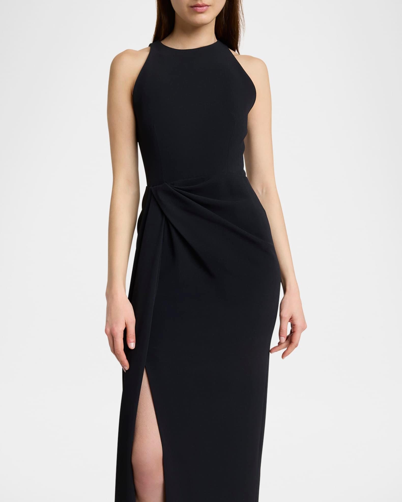 Draped High-Neck Maxi Dress Product Image