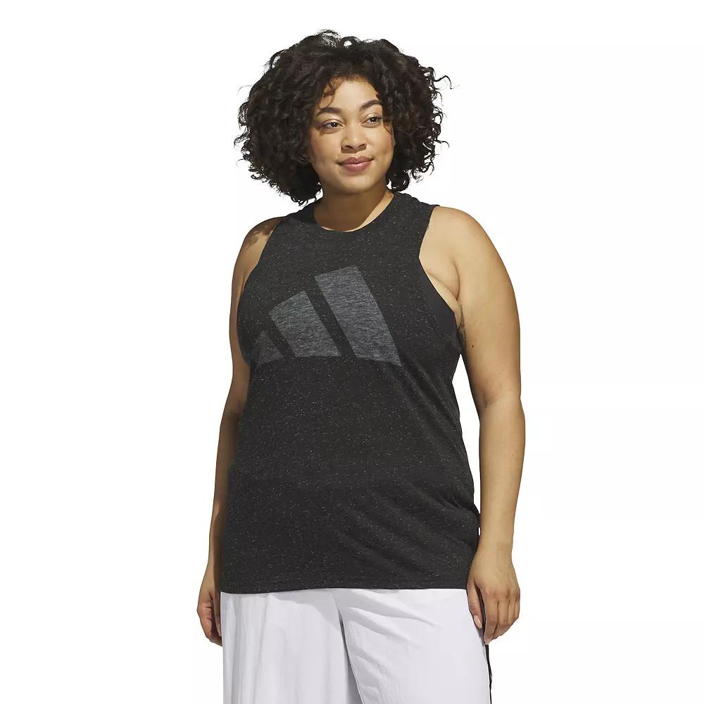 Plus Size adidas Essentials Winners Tank Top, Women's, Size: 3XL, Black White Product Image