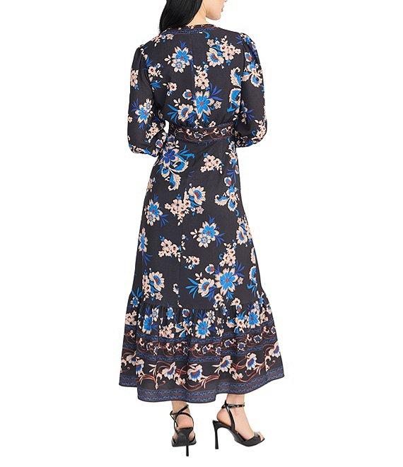 Donna Morgan Bubble Crepe Floral Print Maxi Dress Product Image