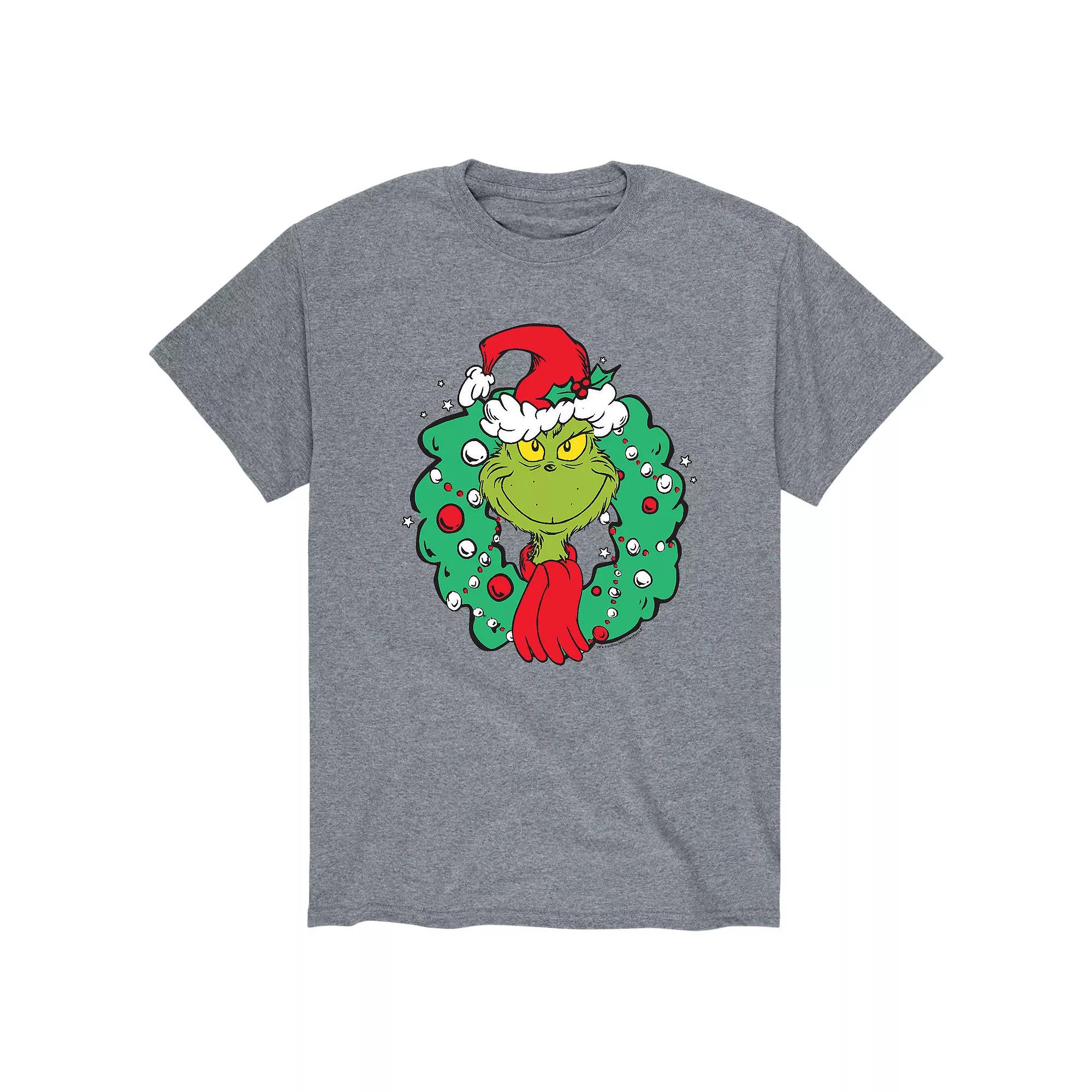 Men's Dr. Seuss The Grinch Wreath Tee,  Product Image