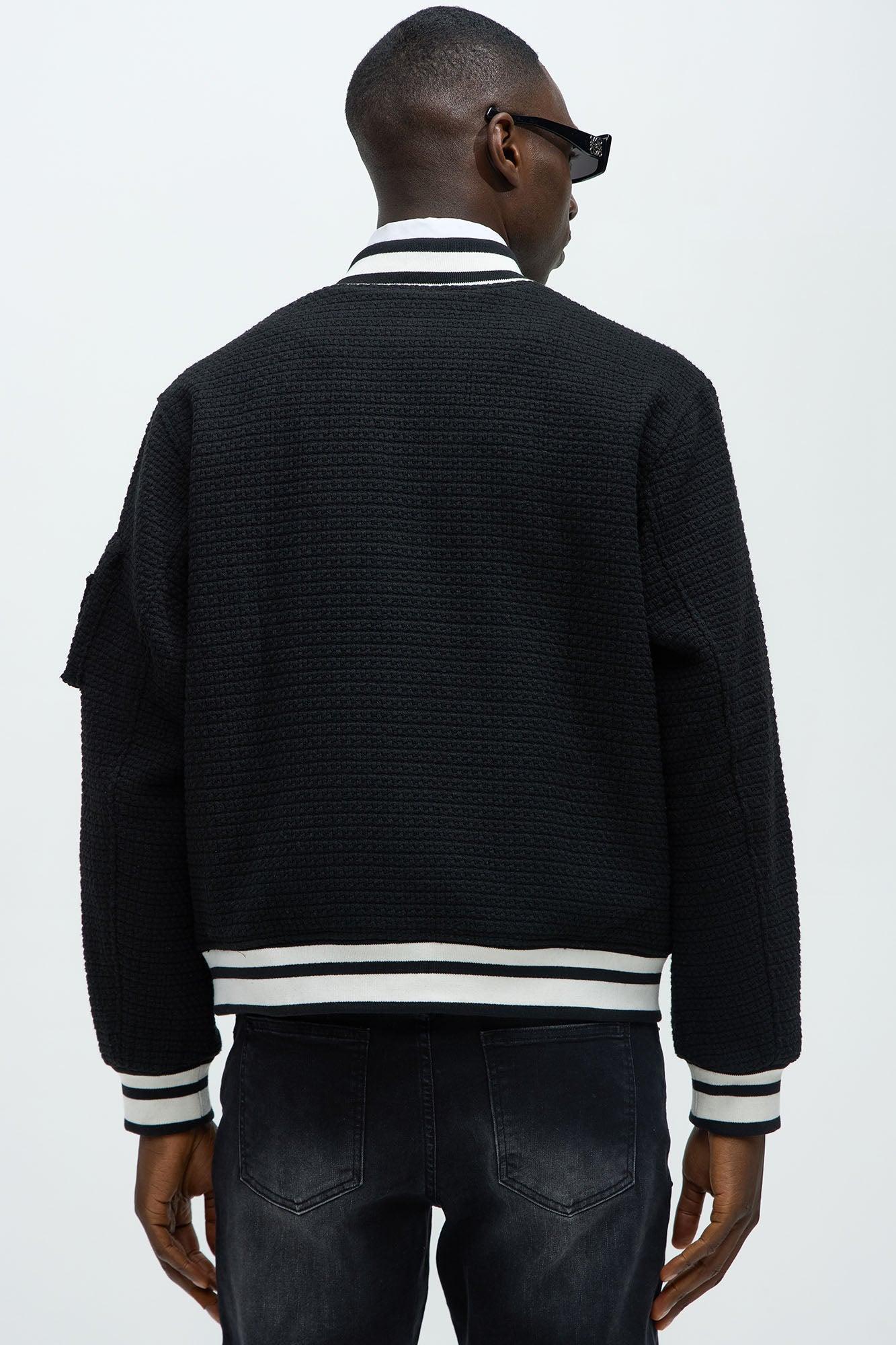 Charlie Tweed Bomber Jacket - Black Product Image