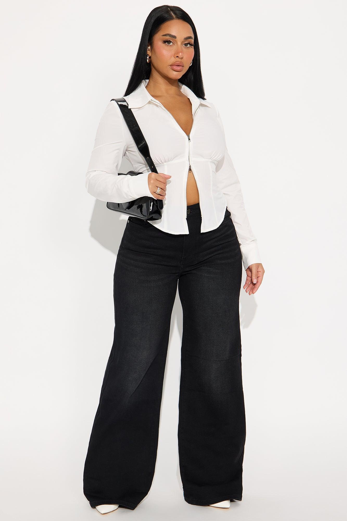 Laurel Zip Front Top - White Female Product Image