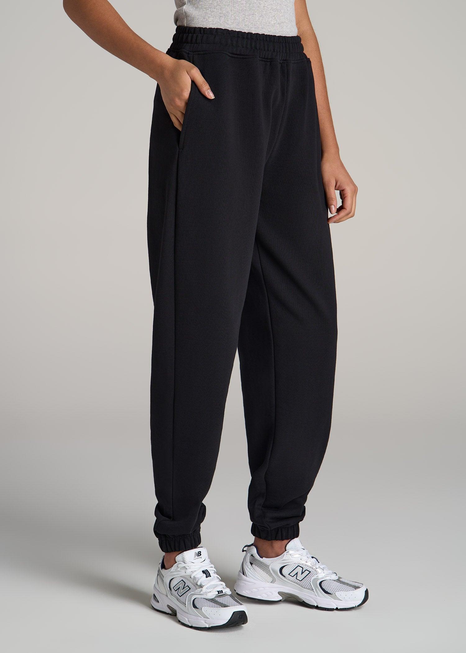 Wearever Oversized French Terry Joggers for Tall Women in Black Female Product Image