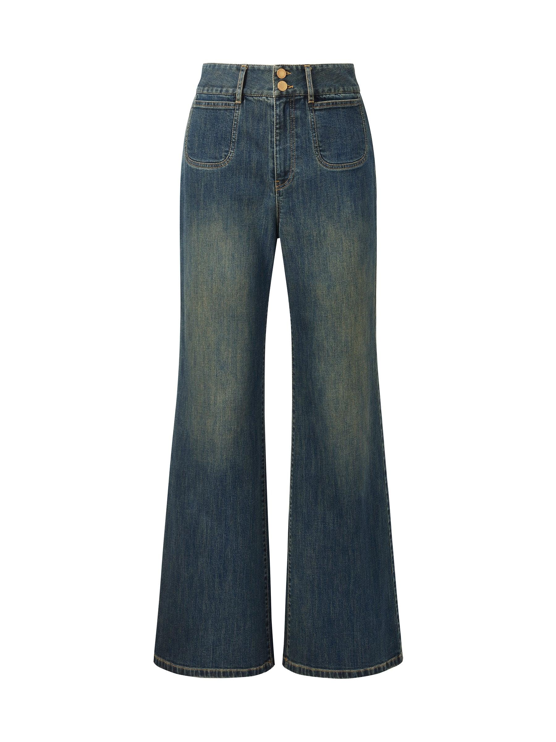 Denim High-Waisted Women Flared Jeans Product Image