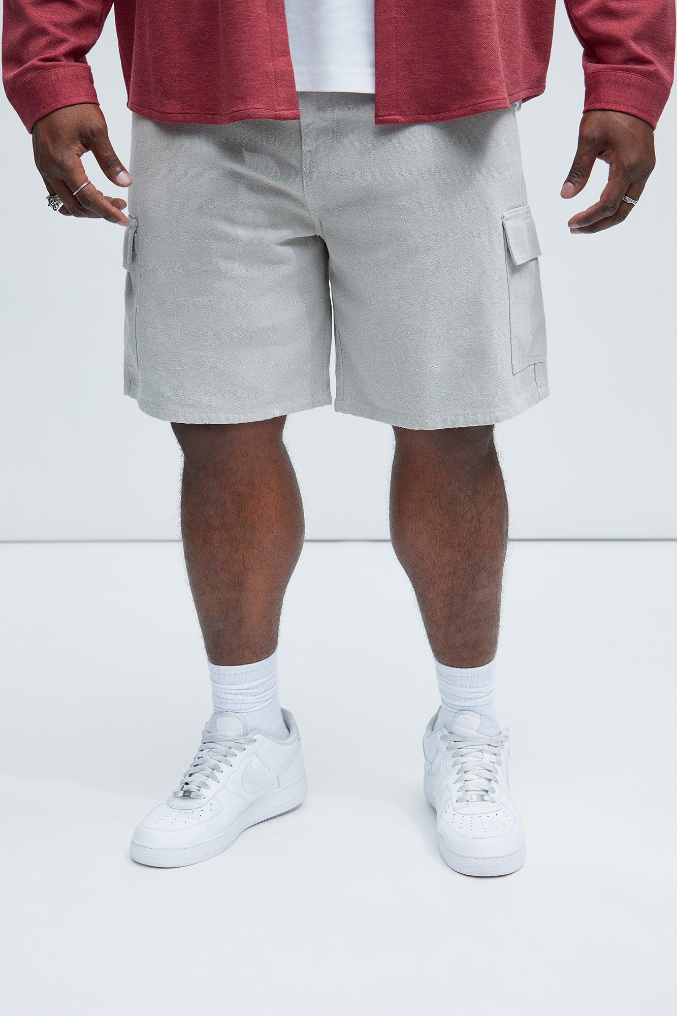 Cary Textured Relaxed Cargo Shorts - Stone Product Image
