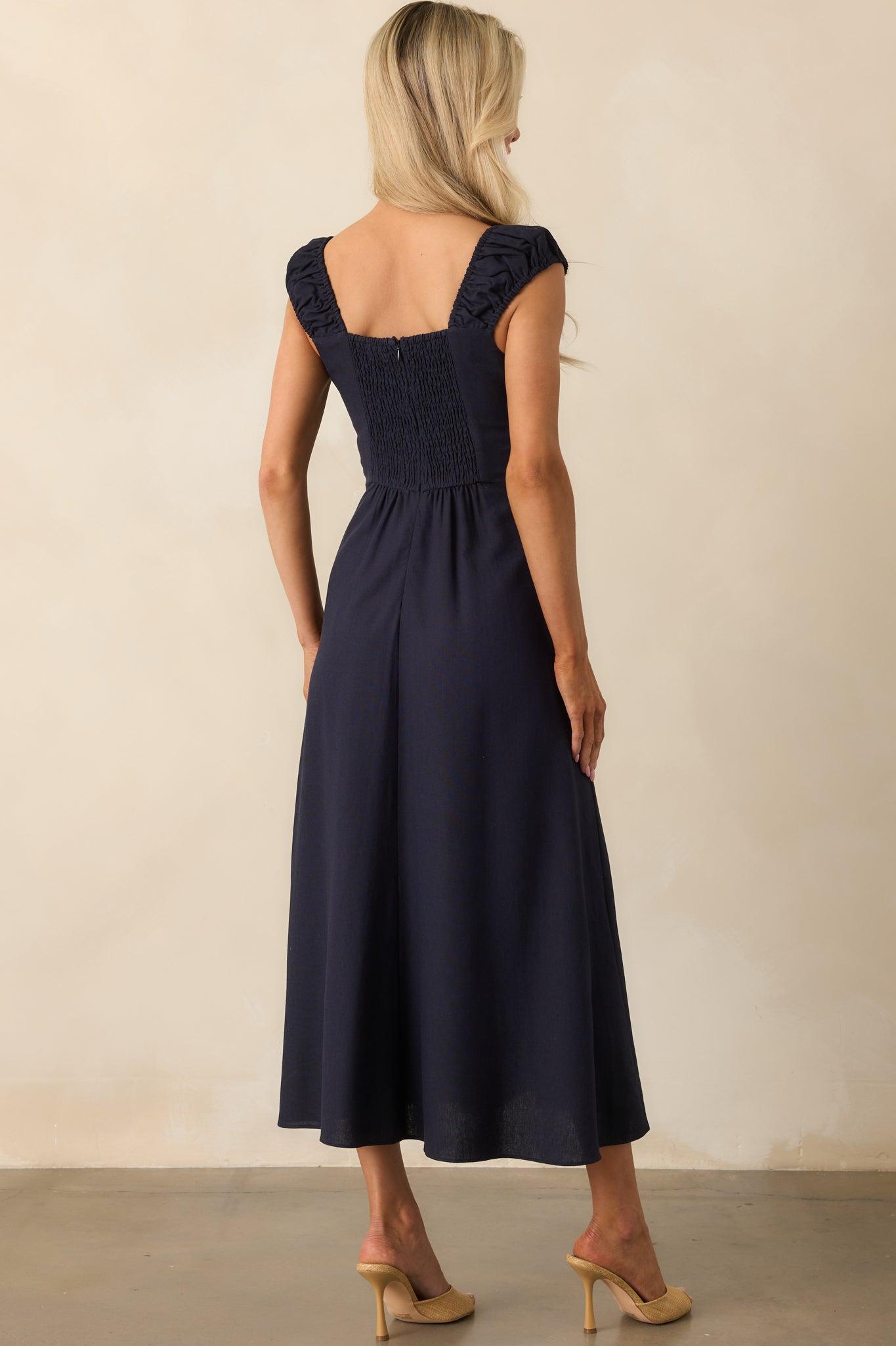 Radiant Reverie Navy Midi Dress Product Image