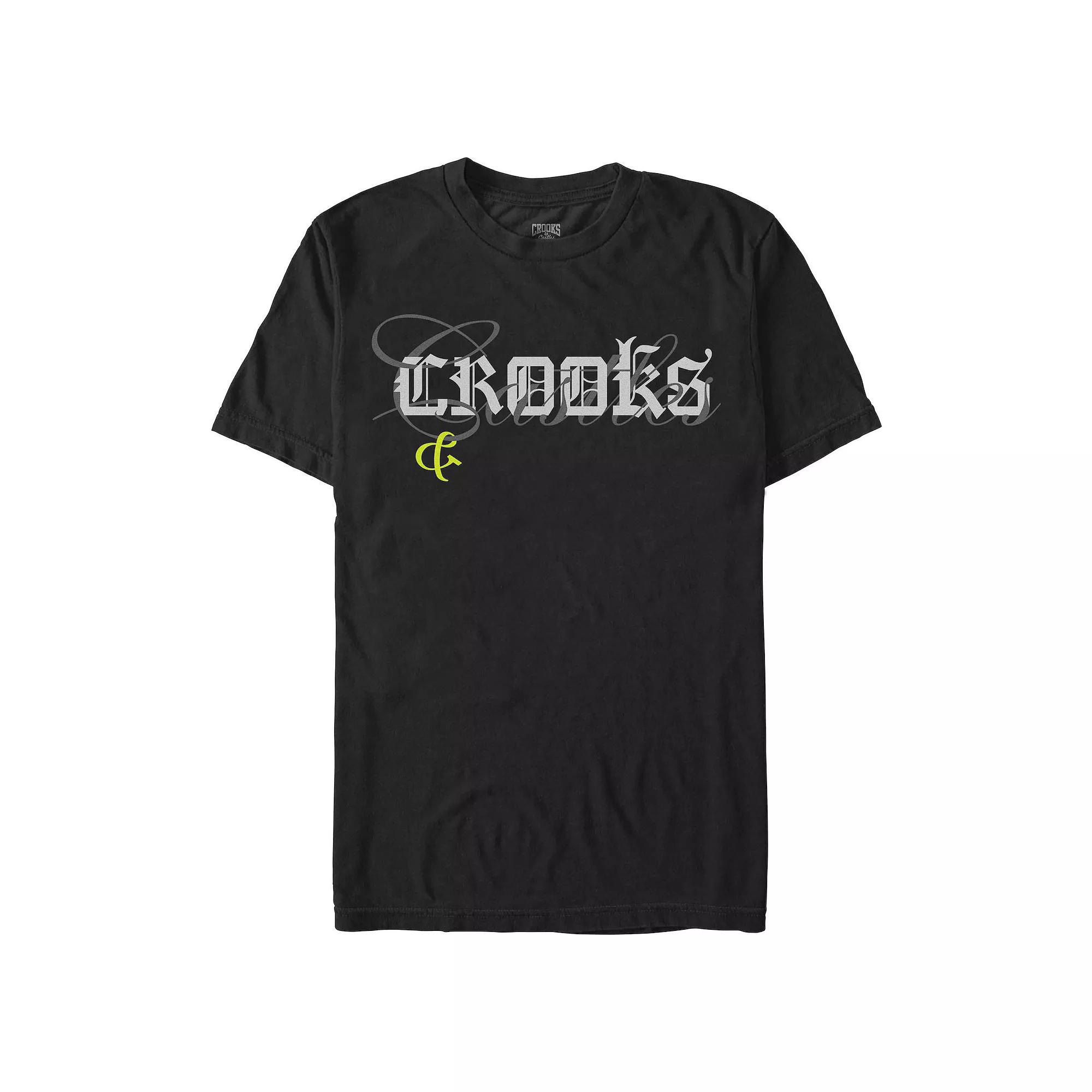 Men's Crooks & Castles Overlay Dark Logo  Graphic T-Shirt Product Image