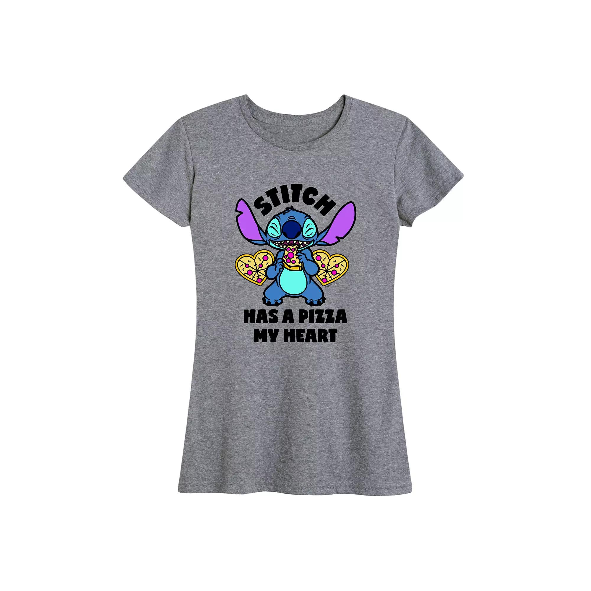 Disney's Lilo & Stitch Women's Pizza My Heart Graphic Tee,  Product Image