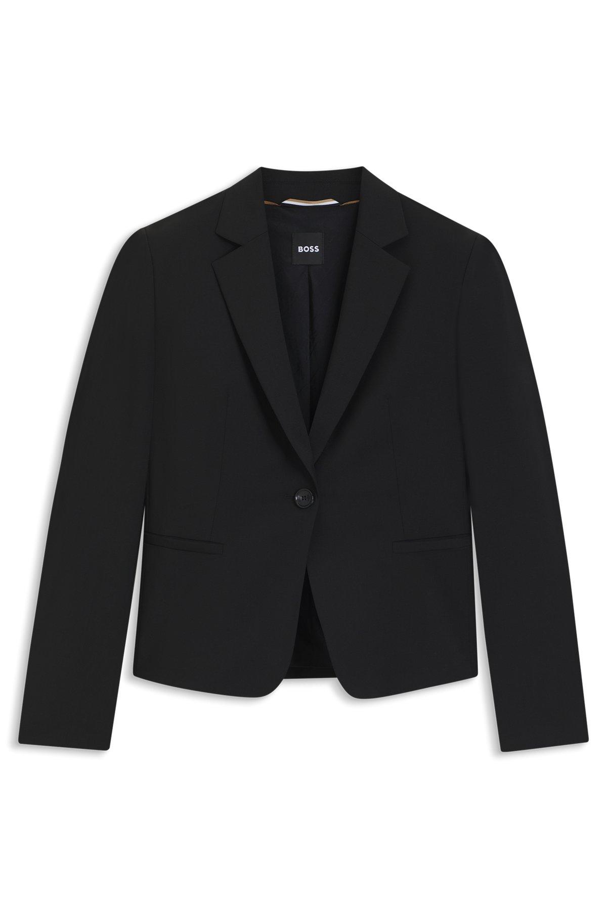 BOSS - Regular-fit blazer in Italian virgin wool - Black Product Image
