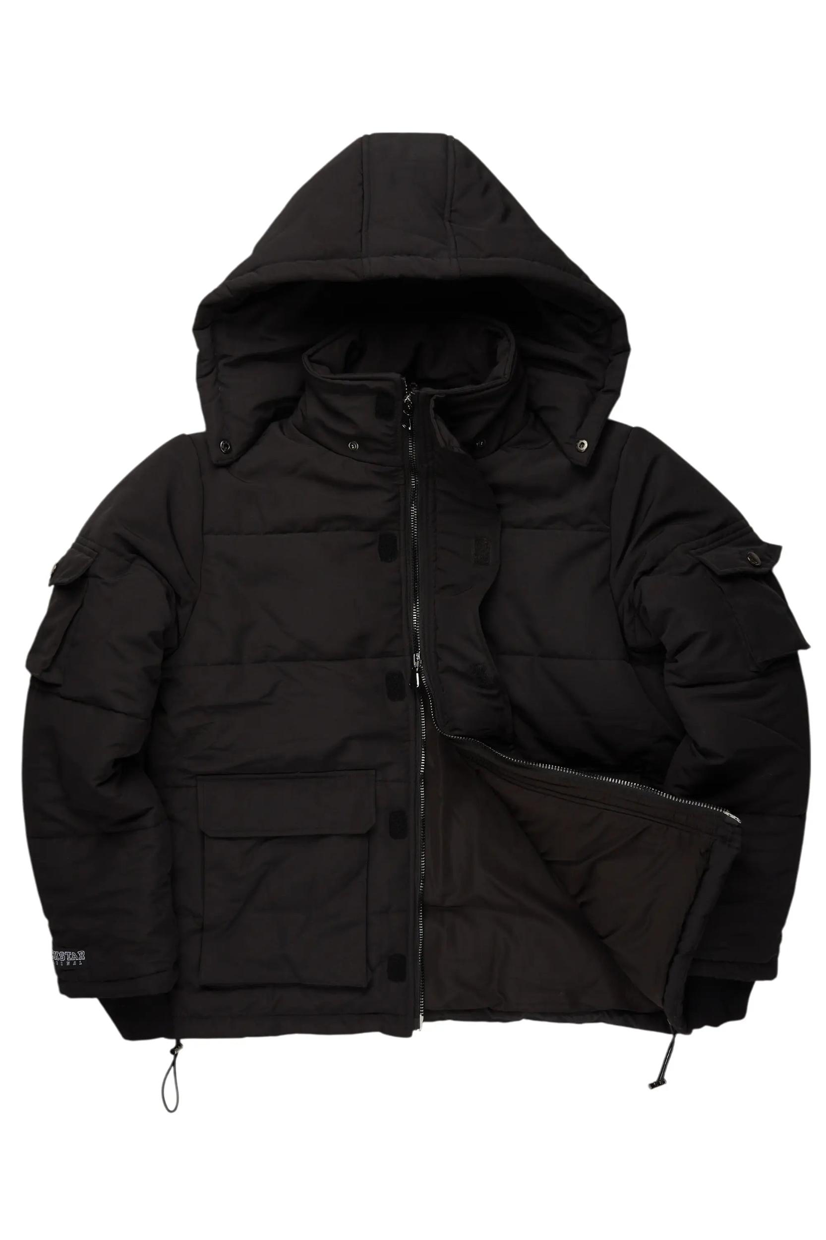 Adley Black Utility Puffer Jacket Male Product Image