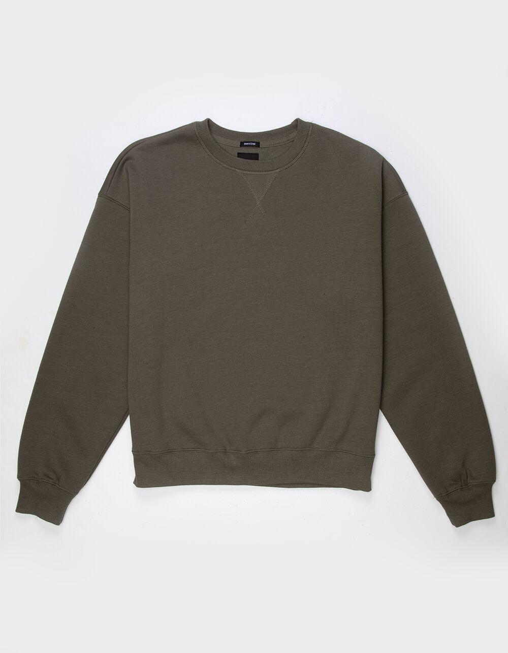 RSQ Mens Oversized Crewneck Sweatshirt - OLIVE Product Image