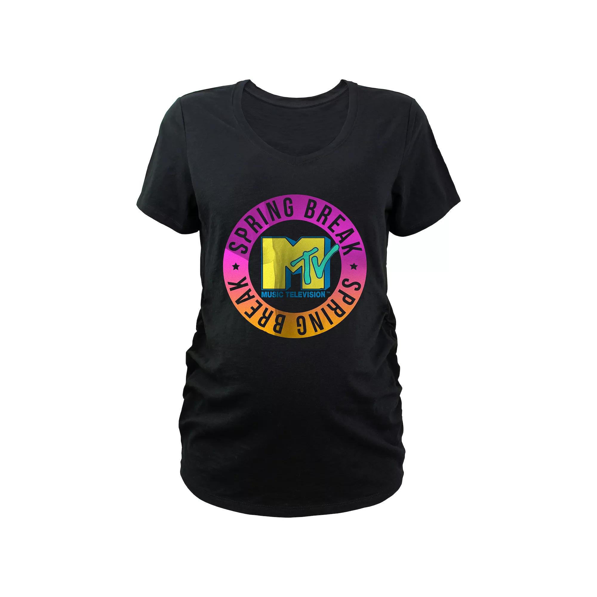 Maternity MTV Spring Break Stamp V-Neck Graphic Tee, Women's,  Product Image