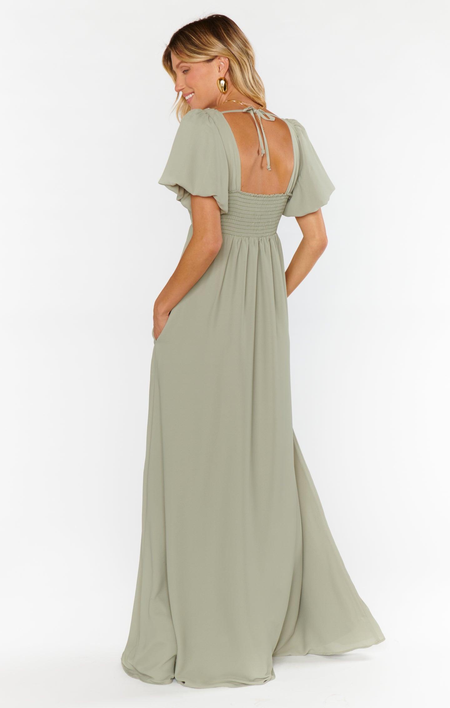 Nora Maxi Dress ~ Moss Green Crisp Product Image