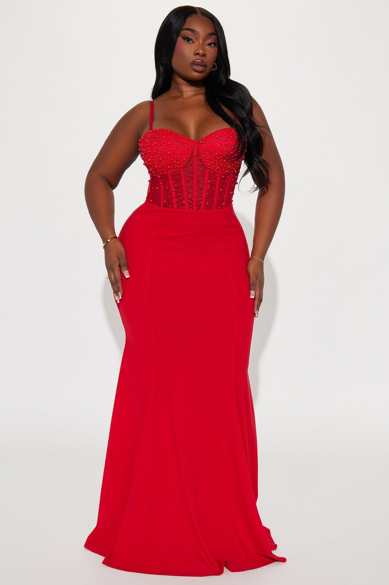 Bella Embellished Gown - Red Product Image