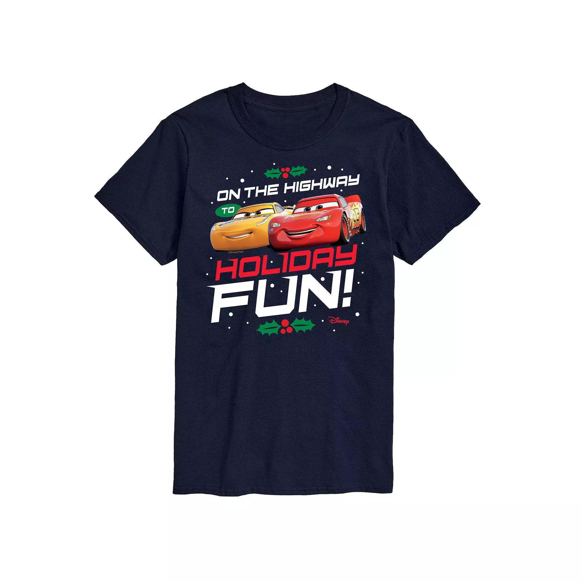 Disney's Cars Men's Highway To Holiday Fun Graphic Tee,  Product Image
