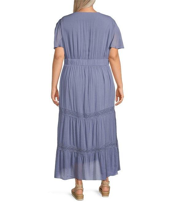 Nurture Plus Size Short Sleeve V-Neck Maxi Dress Product Image
