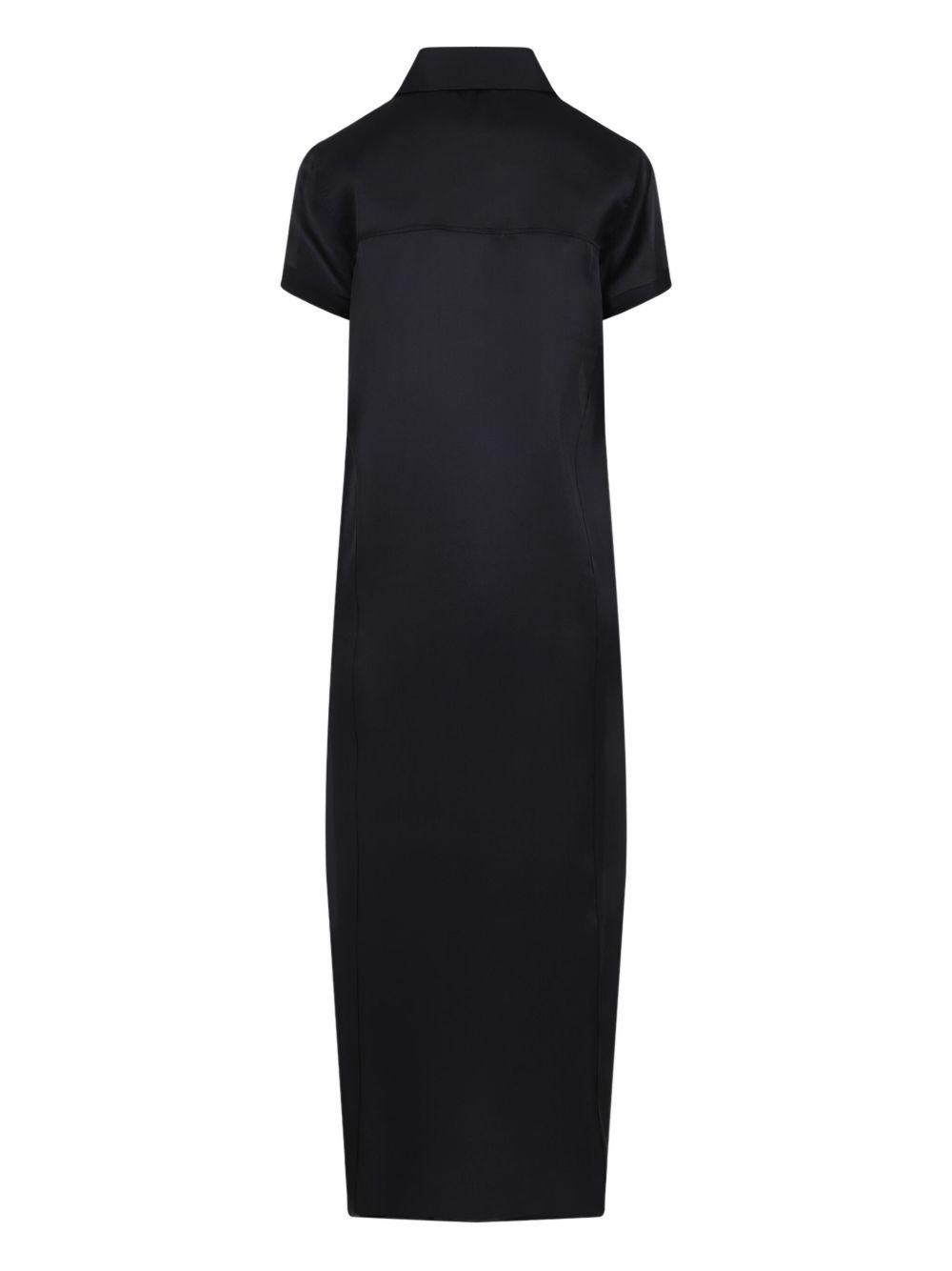 KHAITE Effy Silk And Cotton-blend Organza Midi Shirt Dress In Black Product Image