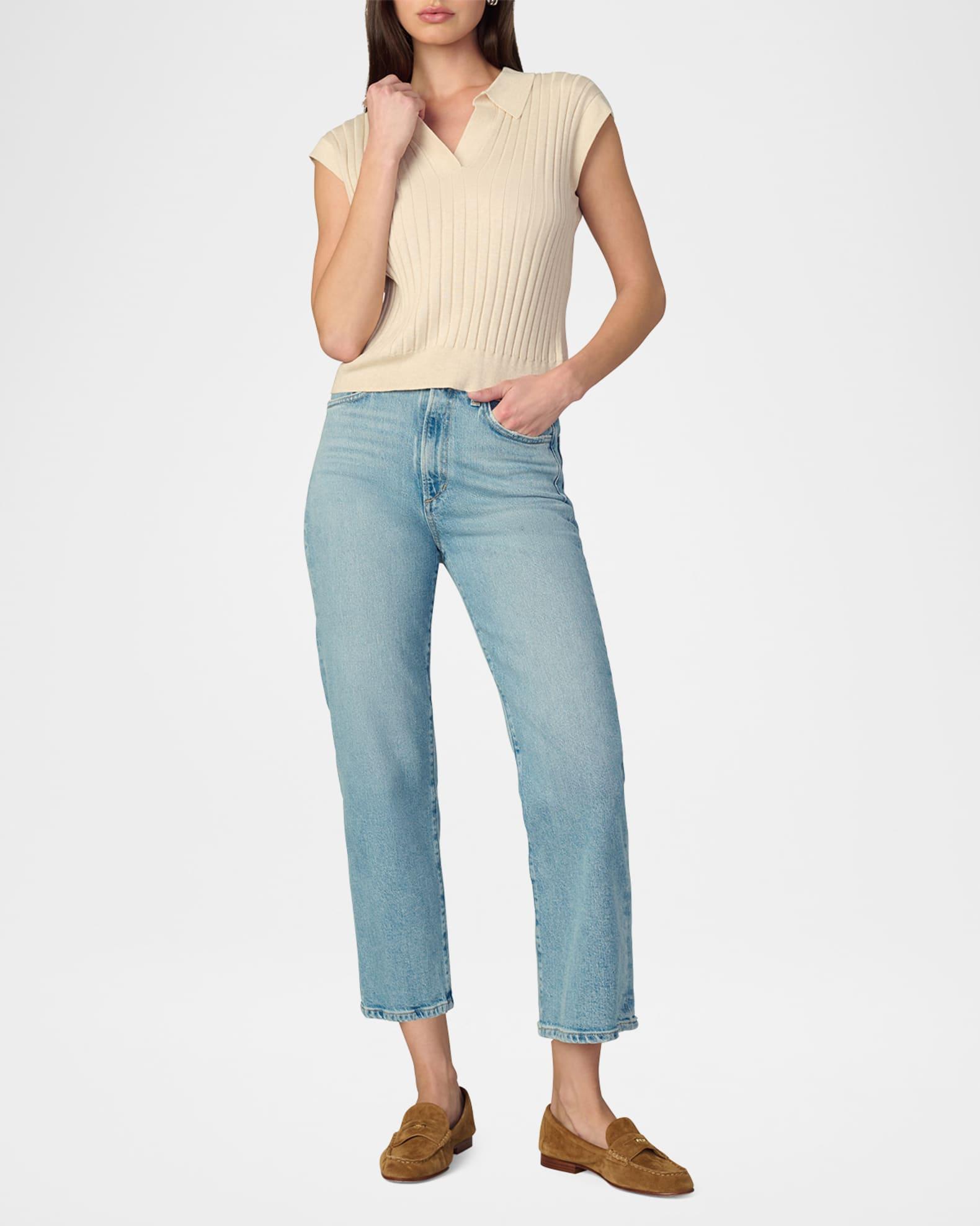 The Margot High-Rise Straight Cropped Jeans Product Image