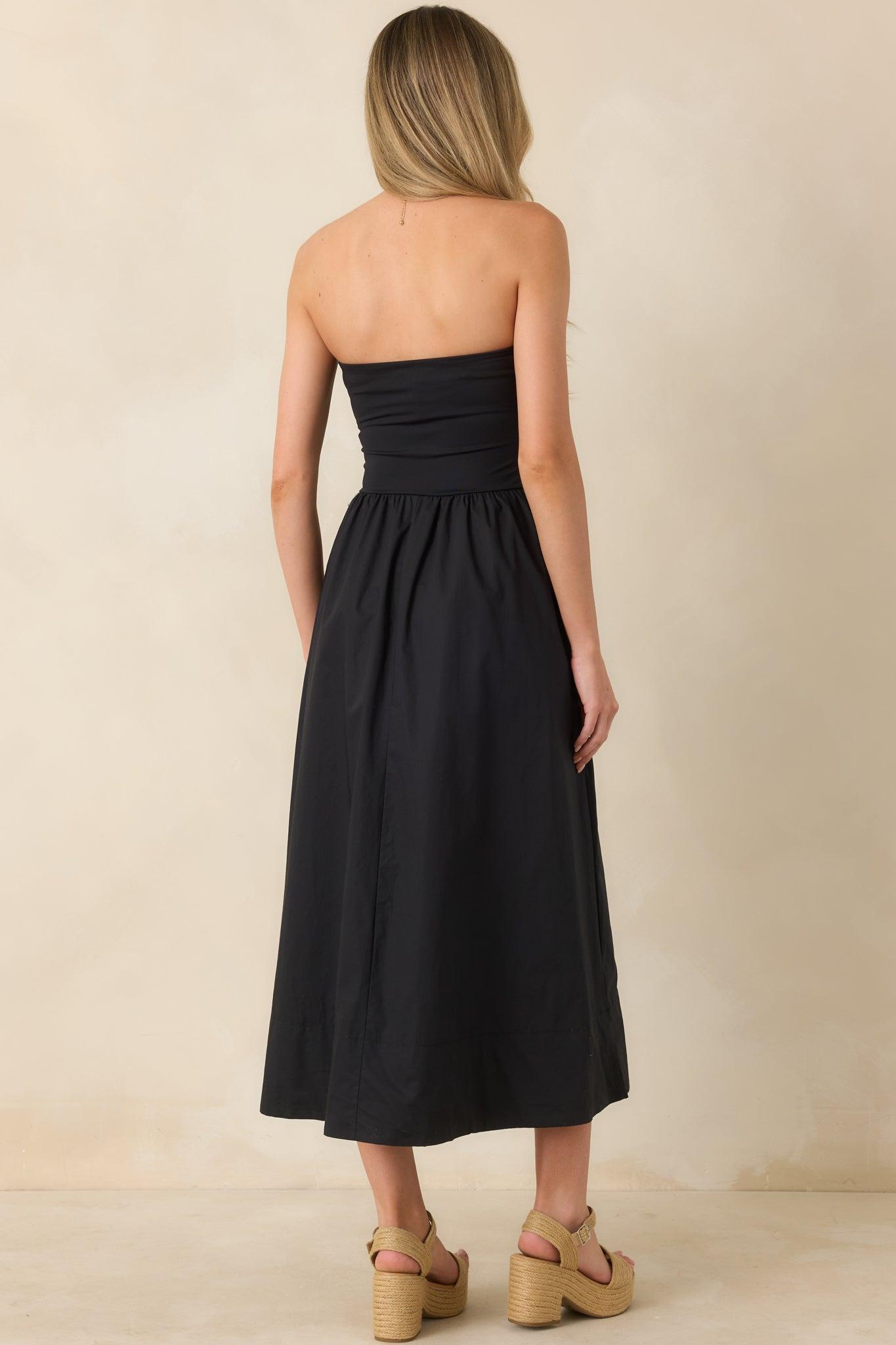 Z Supply Sunsought Black Strapless Midi Dress Product Image