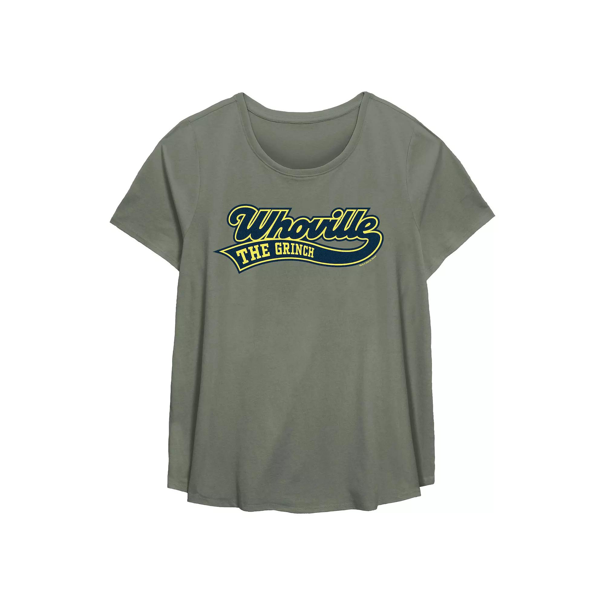 Plus Size Dr. Seuss The Grinch Whoville Flowy Graphic Tee, Women's, Size: 5XL, Green Product Image