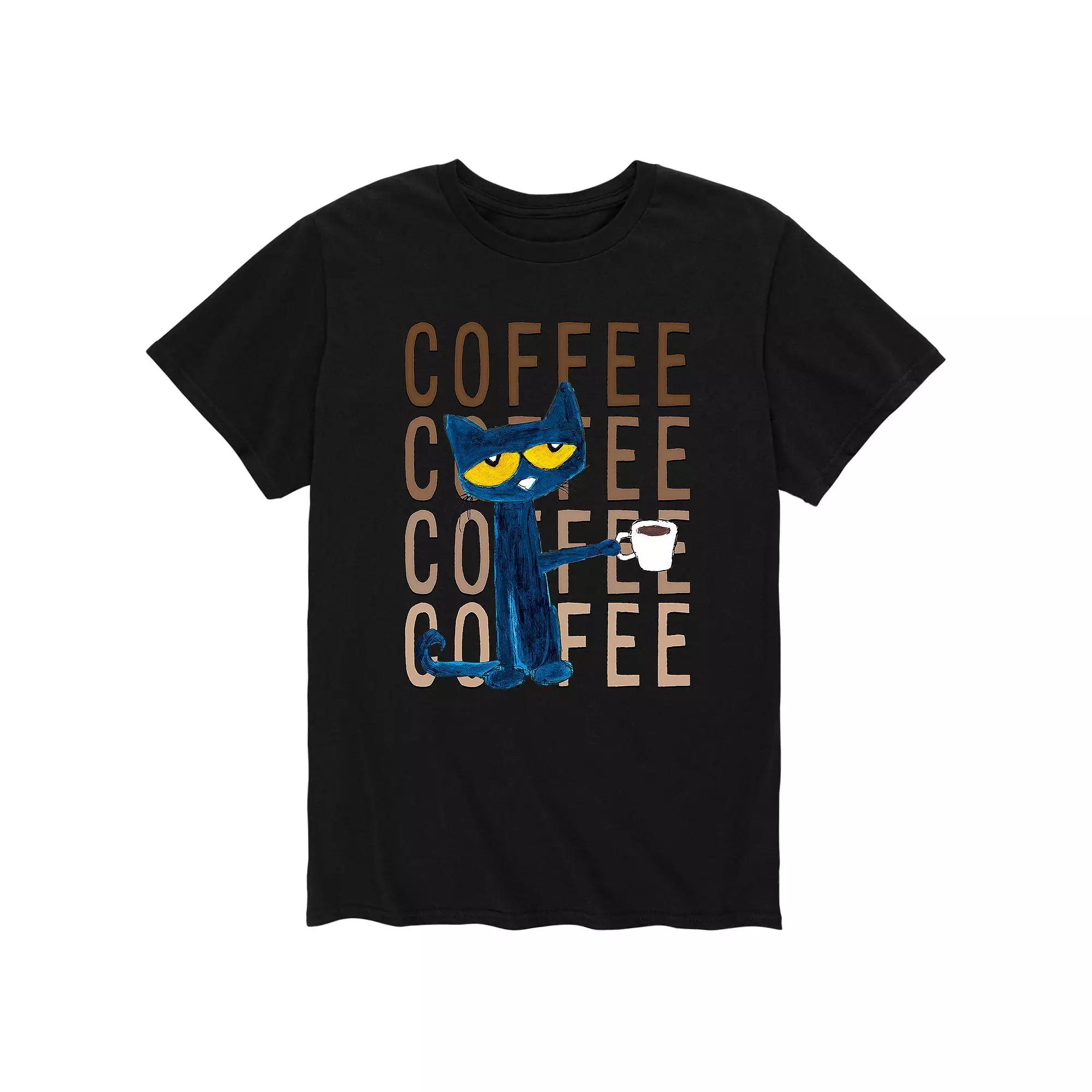 Men's Pete The Cat Coffee Repeated Tee,  Product Image