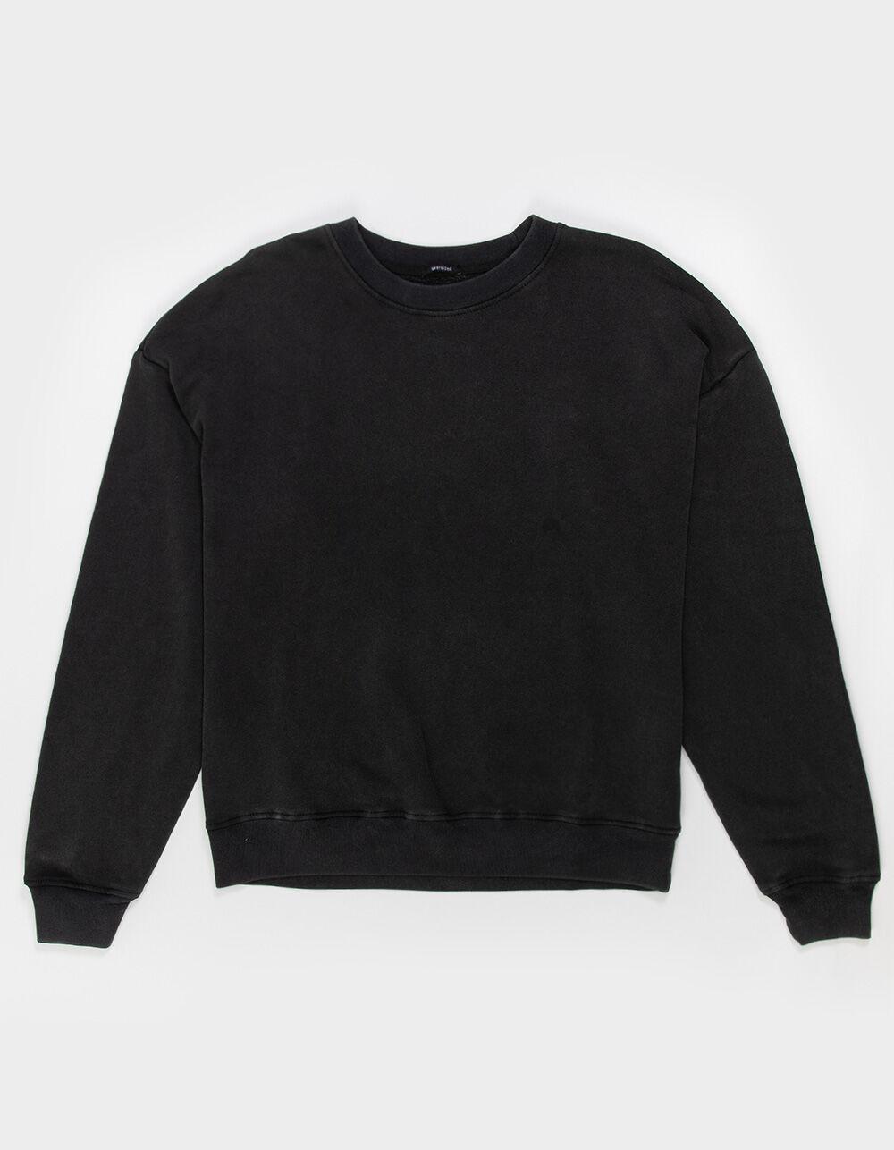 RSQ Mens Washed Oversized Crewneck Sweatshirt - BLACK Product Image
