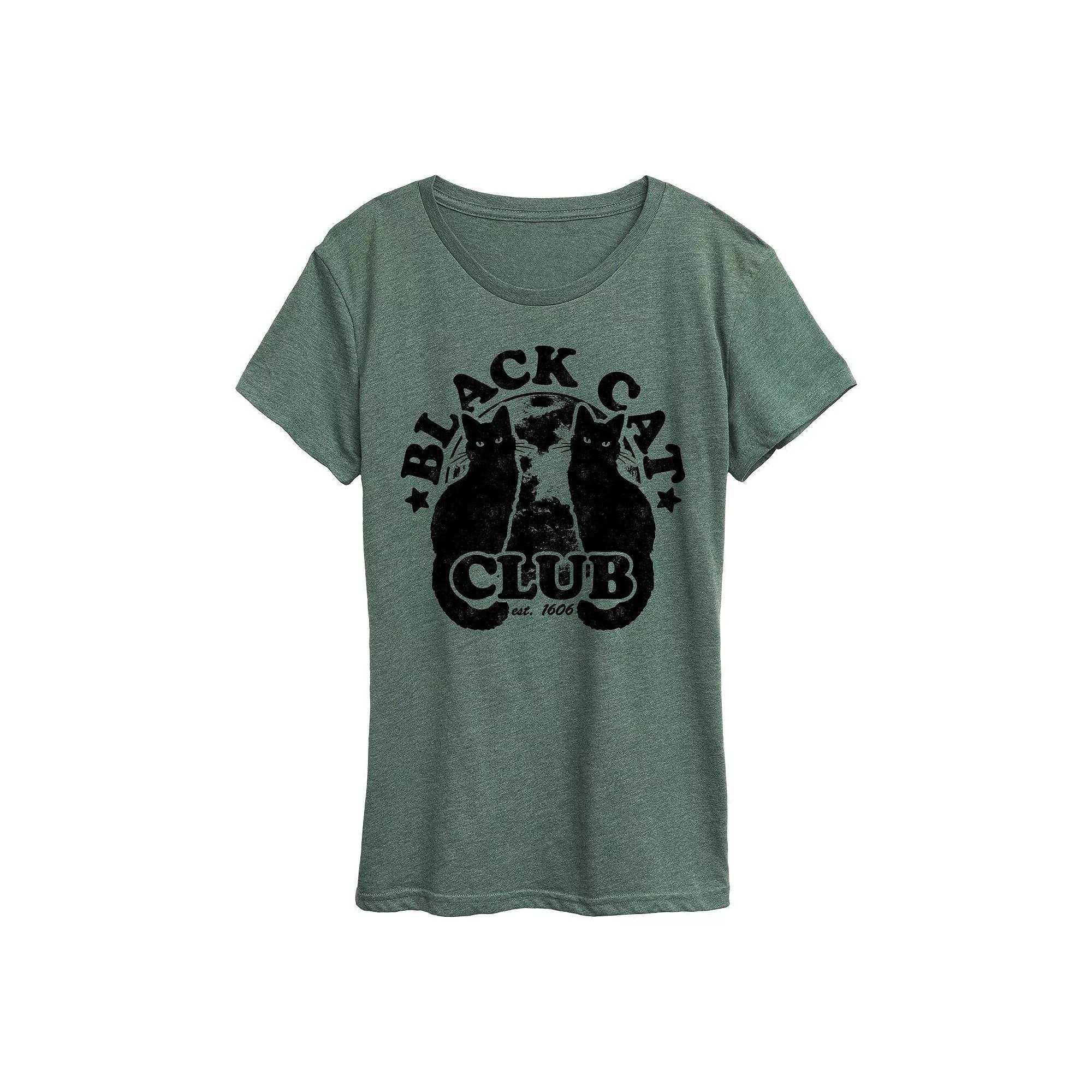 Women's Black Cat Club Halloween Tee, Girl's,  Product Image