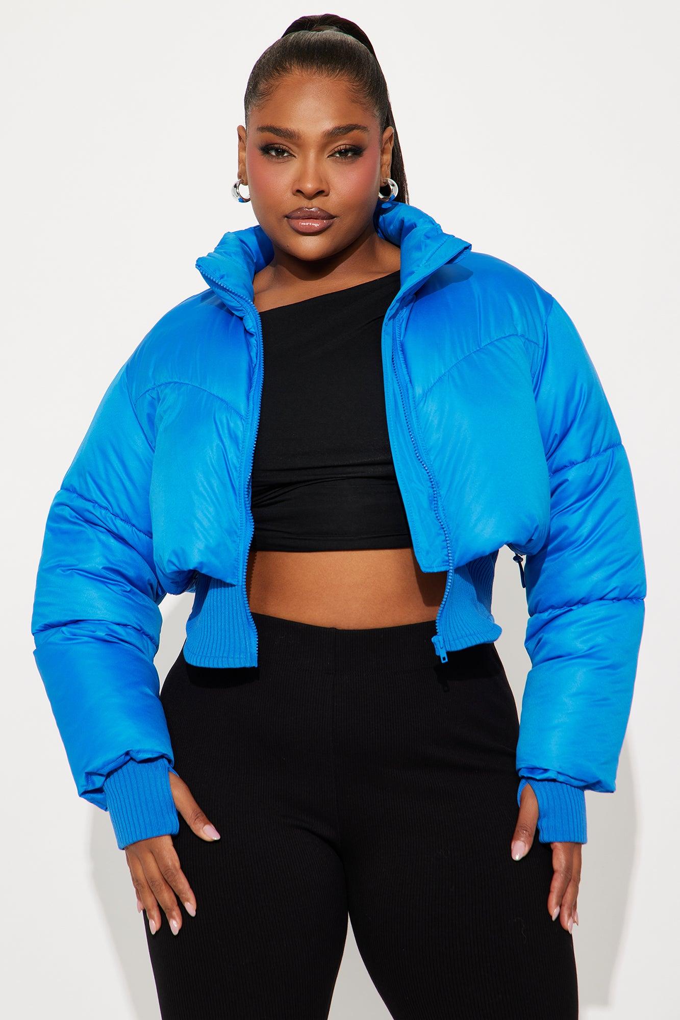 Rowan Cropped Puffer Jacket - CobaltBlue Female Product Image