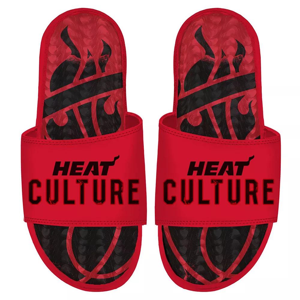 Men's ISlide Miami Heat 2024/25 City Edition Gel Slide Sandals, Size: 9, Red Product Image